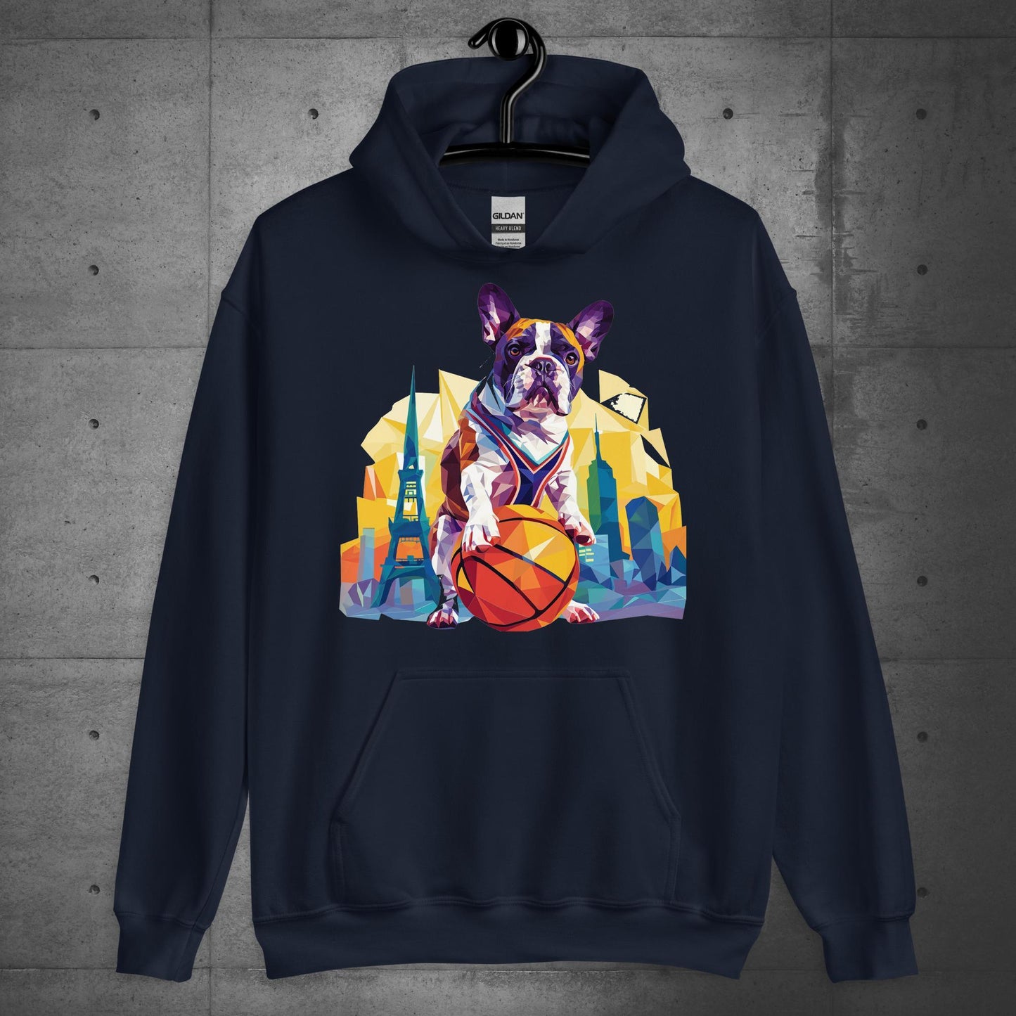 Frenchie Hoops Hound in the City Unisex Hoodie - Frenchie Emporium