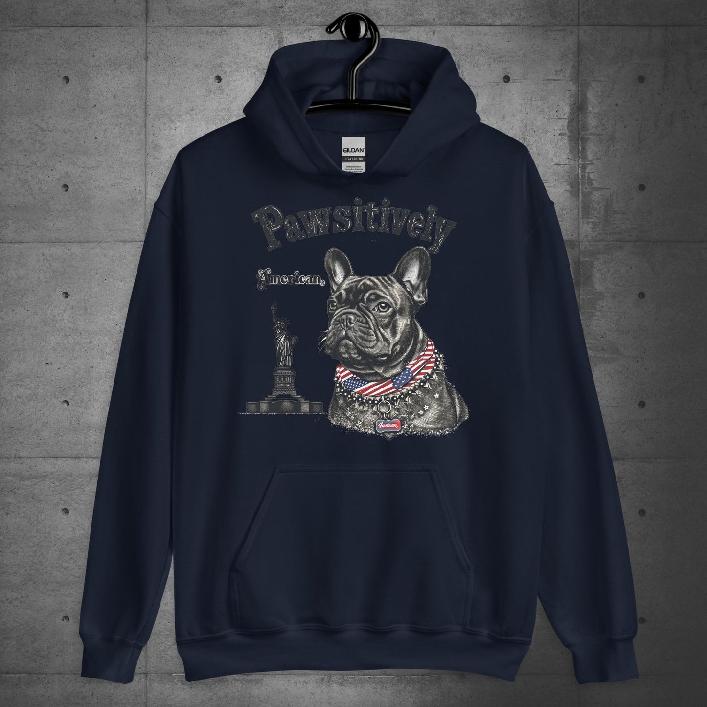 Unisex "Pawsitively American" French Bulldog Hoodie - Frenchie Emporium