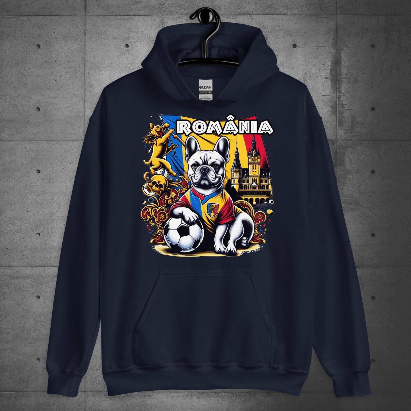 Frenchie Romanian Football Unisex Hoodie - Frenchie Emporium
