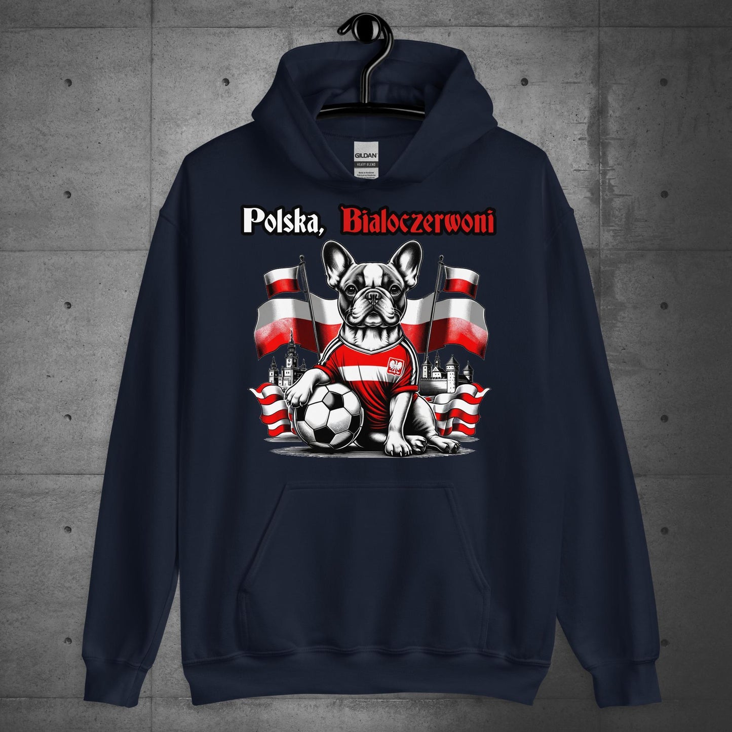 Frenchie Polish Football Unisex Hoodie- Polska Bialoczerwoni - Frenchie Emporium