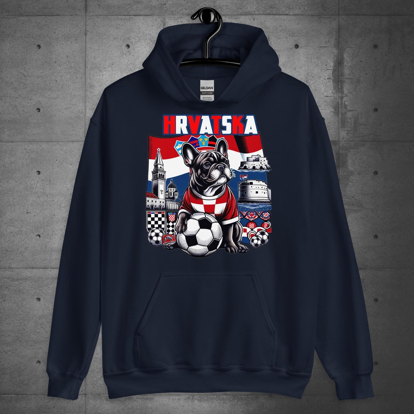 Frenchie Croatia Football Unisex 'Hrvatska" Hoodie - Frenchie Emporium