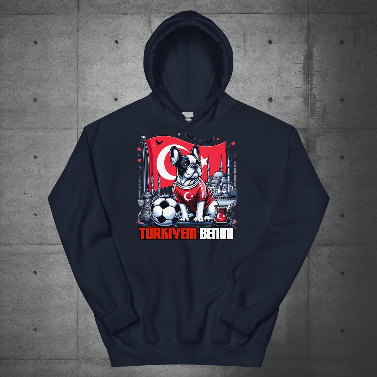 Frenchie Turkey Football Unisex Hoodie - Frenchie Emporium