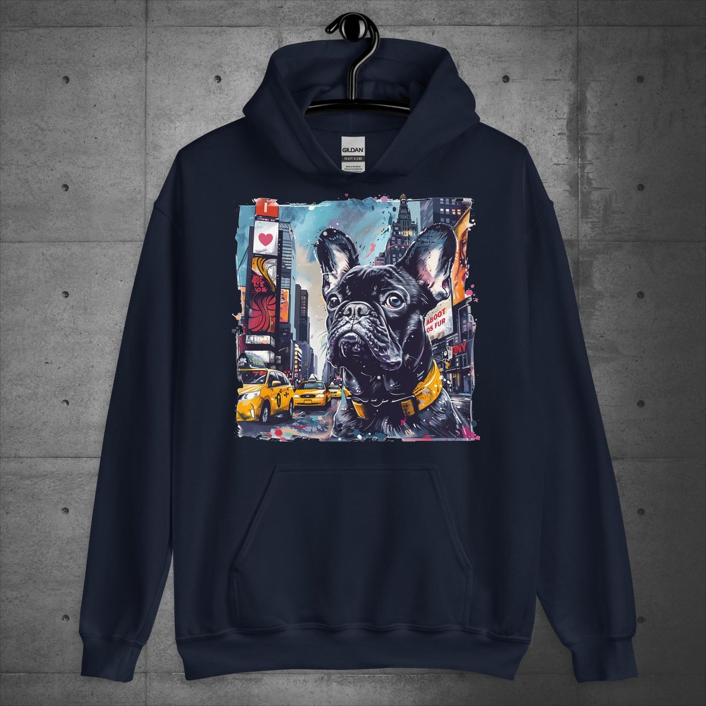 Lively Times Square Frenchie - Unisex Hoodie - Frenchie Emporium