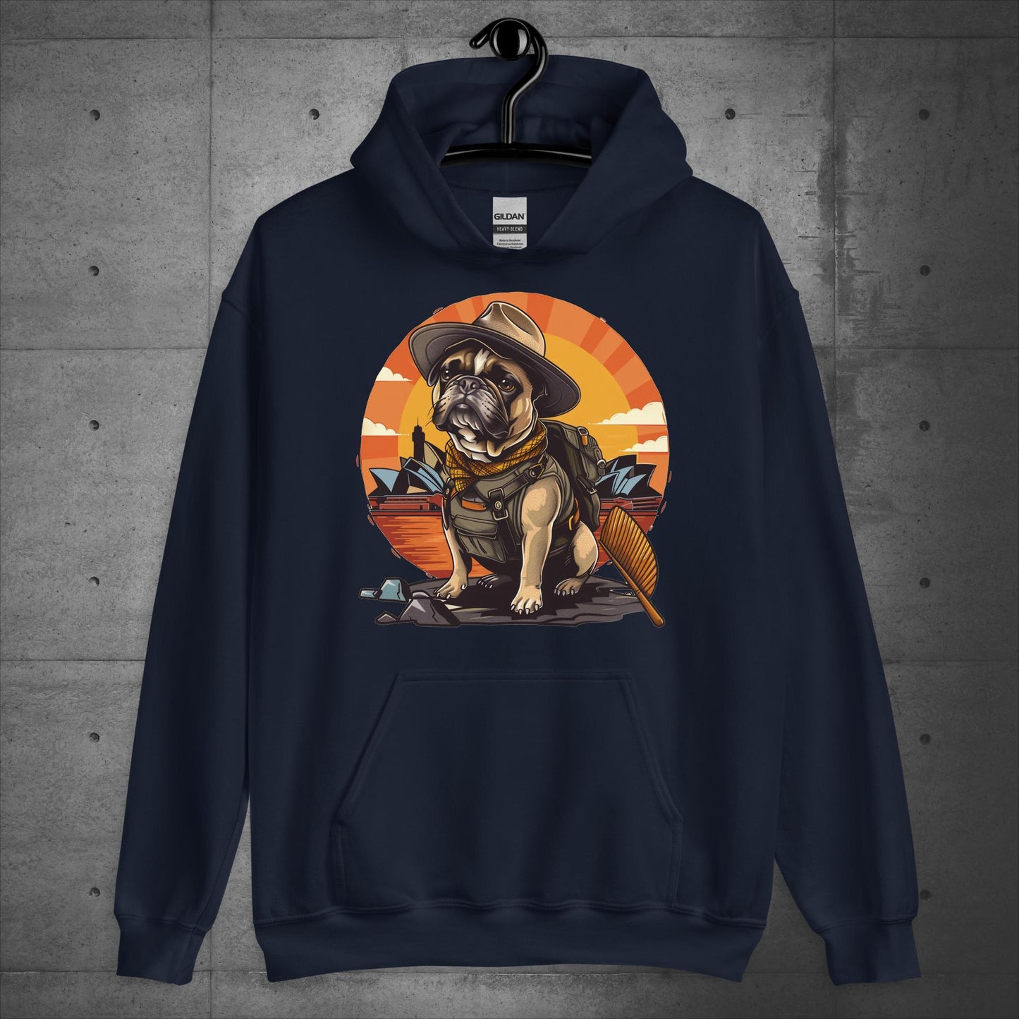 Explorer Frenchie Down Under - Unisex Hoodie - Frenchie Emporium