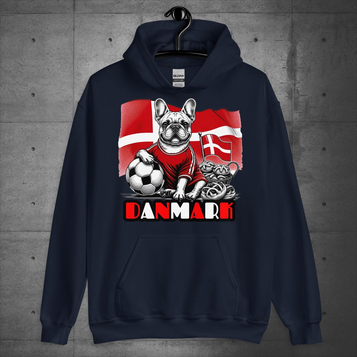 Frenchie Danmark Football Fan - Unisex Hoodie - Frenchie Emporium