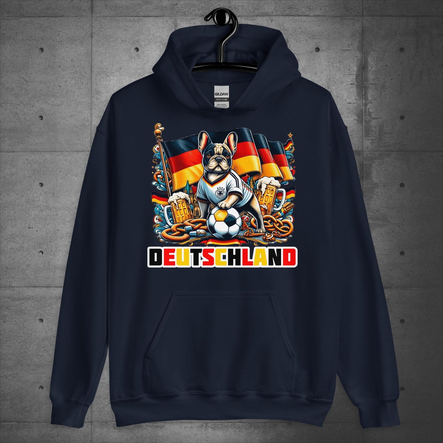 Frenchie Deutschland Football Fan - Unisex Hoodie - Frenchie Emporium