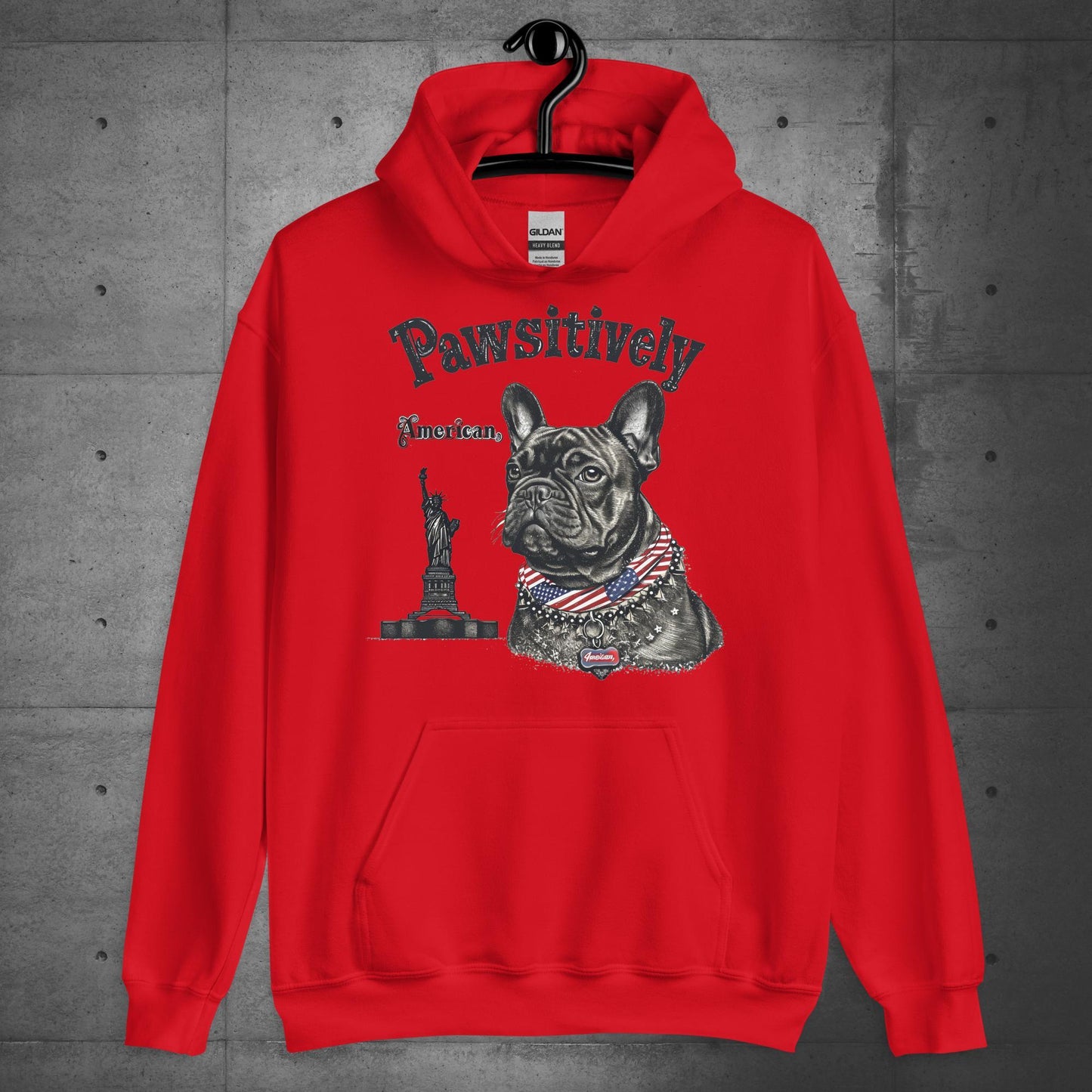 Unisex "Pawsitively American" French Bulldog Hoodie - Frenchie Emporium