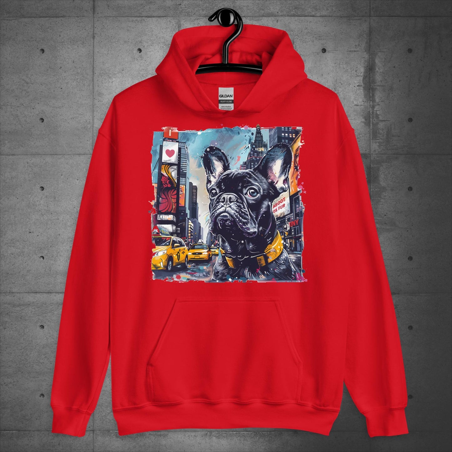 Lively Times Square Frenchie - Unisex Hoodie - Frenchie Emporium
