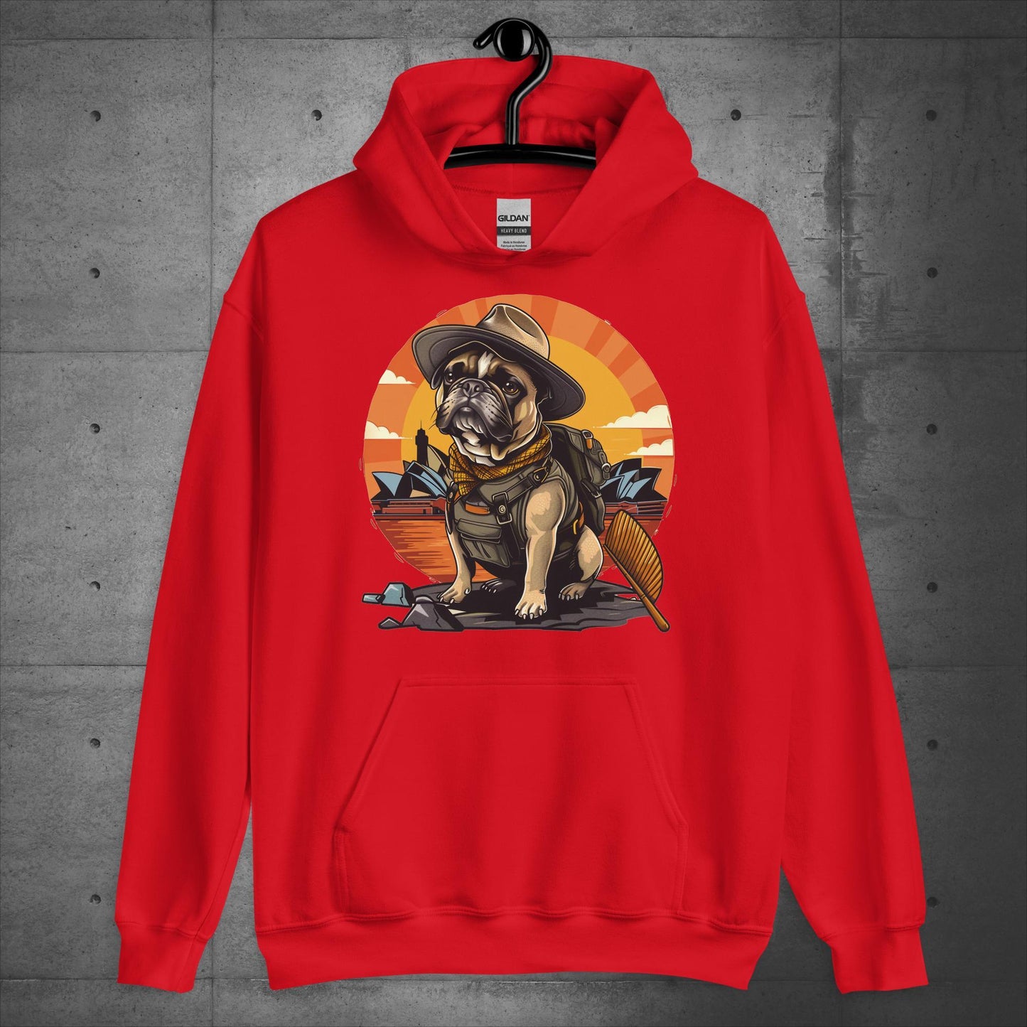 Explorer Frenchie Down Under - Unisex Hoodie - Frenchie Emporium