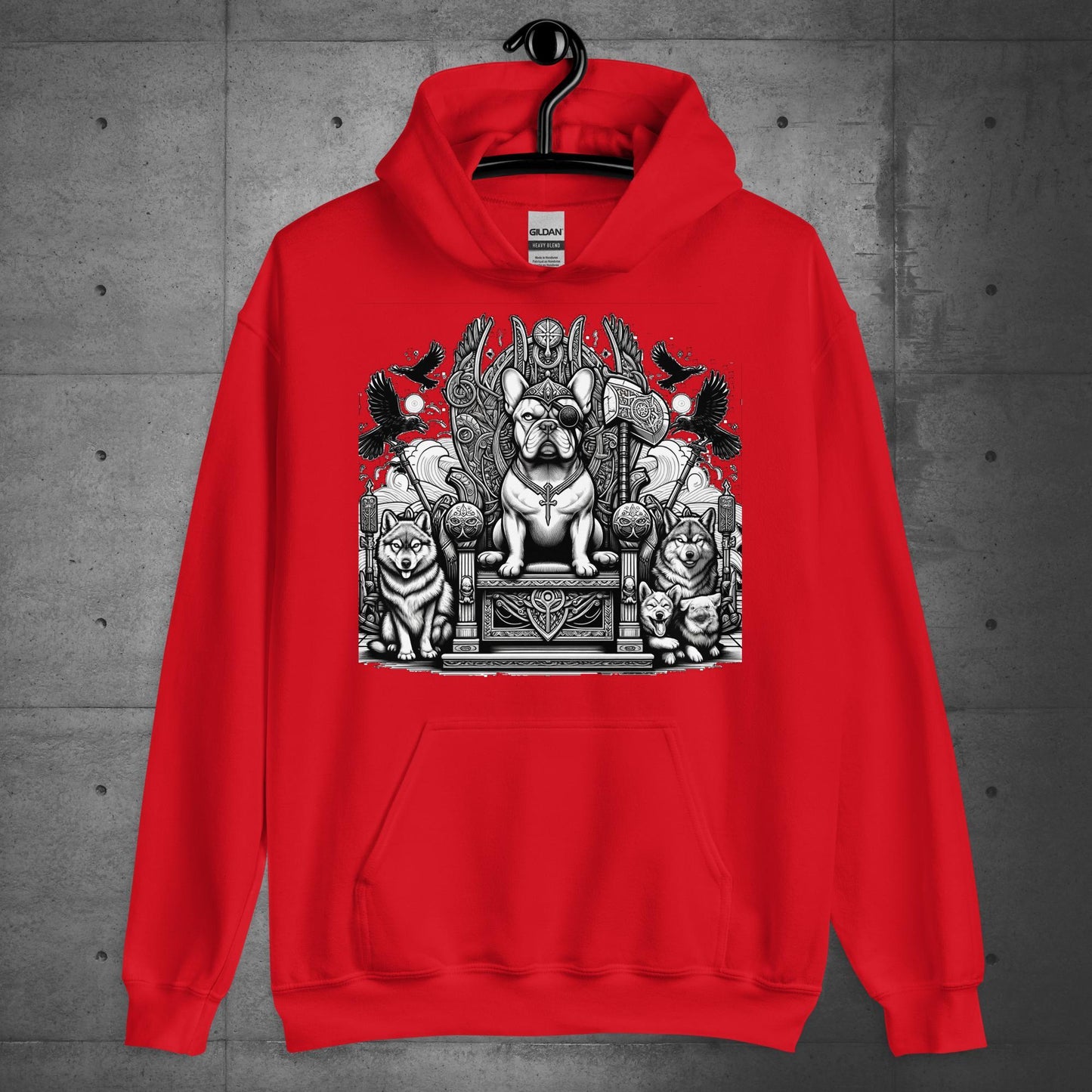 "Throne of Power" Frenchie Unisex Hoodie - Frenchie Emporium