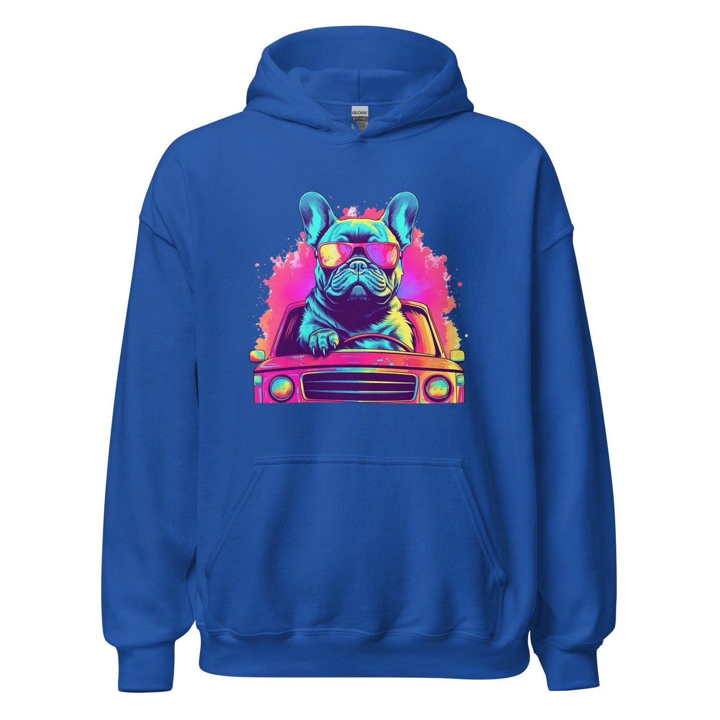 "Cruisin' Canines: French Bulldog on Wheels" - Unisex Hoodie - Frenchie Emporium