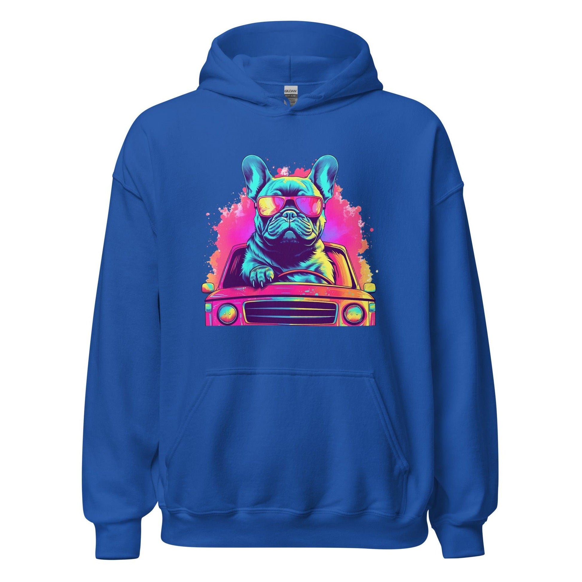 "Cruisin' Canines: French Bulldog on Wheels" - Unisex Hoodie - Frenchie Emporium