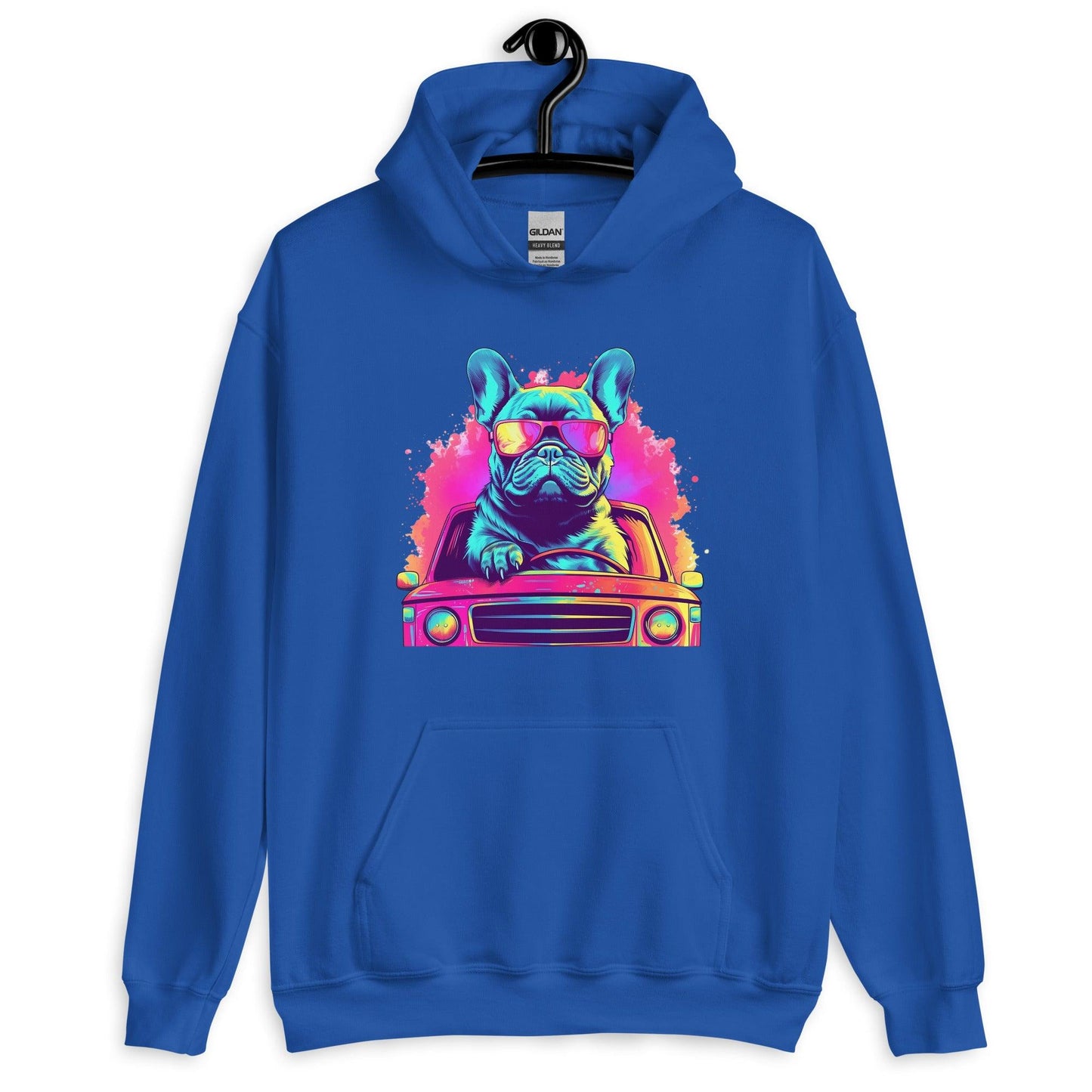 "Cruisin' Canines: French Bulldog on Wheels" - Unisex Hoodie - Frenchie Emporium