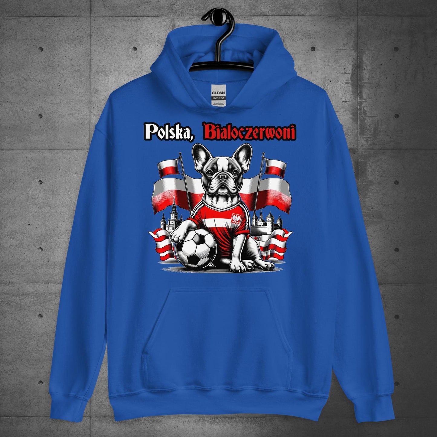 Frenchie Polish Football Unisex Hoodie- Polska Bialoczerwoni - Frenchie Emporium