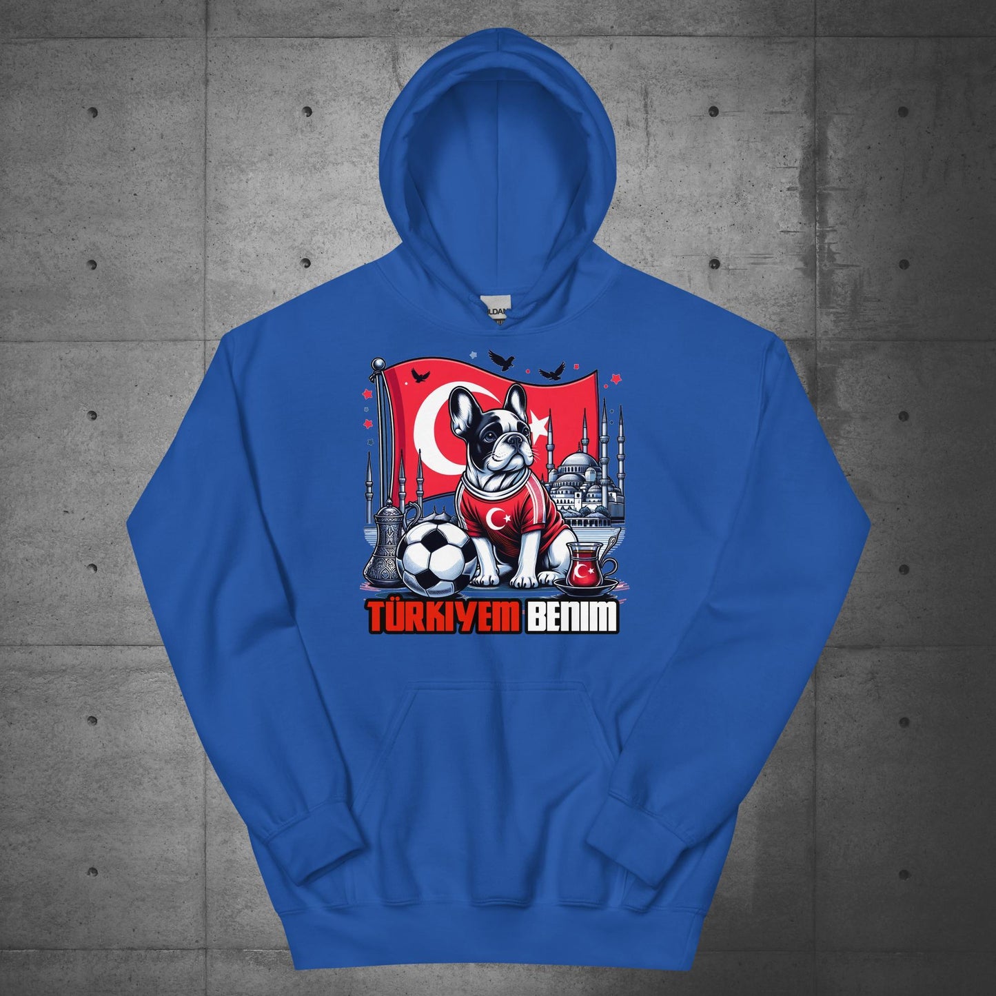 Frenchie Turkey Football Unisex Hoodie - Frenchie Emporium