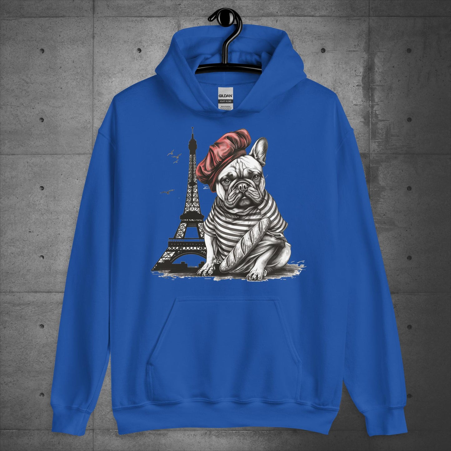 Unisex Frenchie at the Eiffel Tower Hoodie