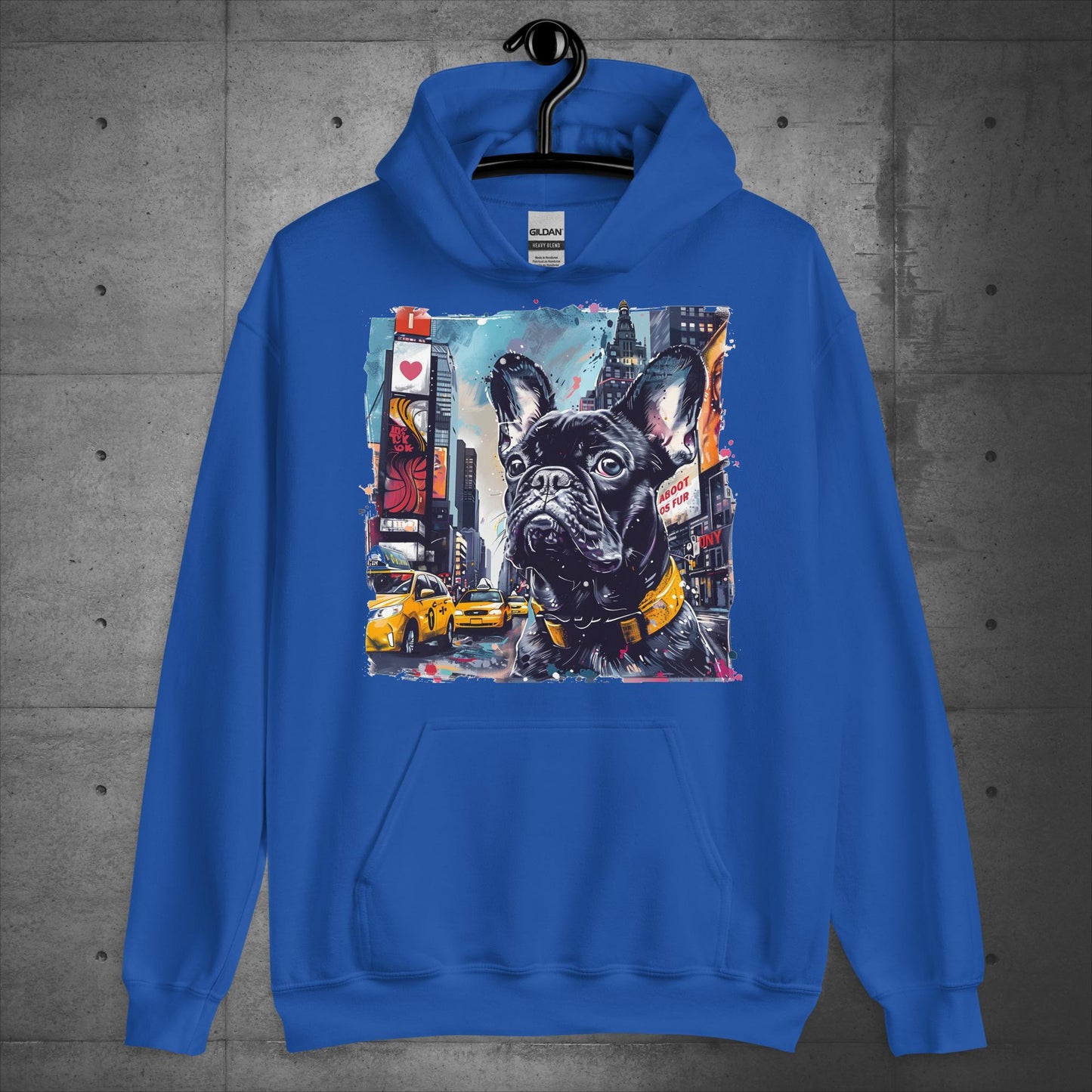 Lively Times Square Frenchie - Unisex Hoodie - Frenchie Emporium