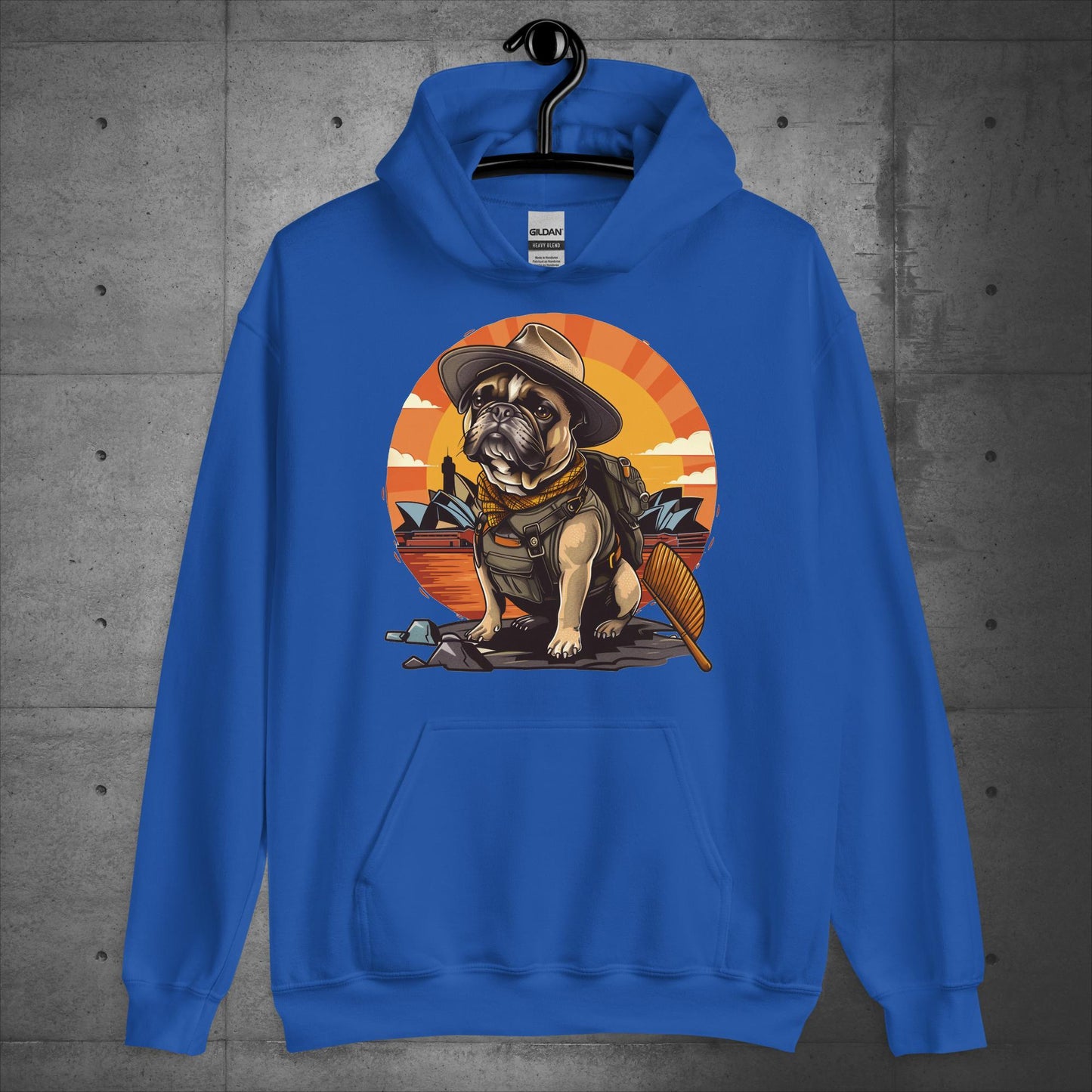 Explorer Frenchie Down Under - Unisex Hoodie - Frenchie Emporium