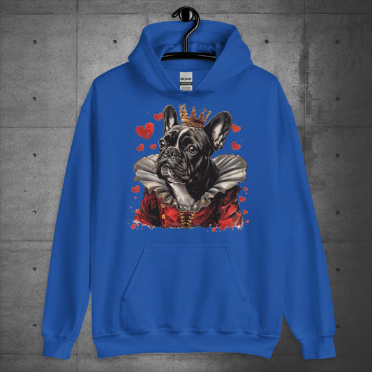 Queen of Hearts Frenchie Alice in Wonderland- Unisex Hoodie - Frenchie Emporium