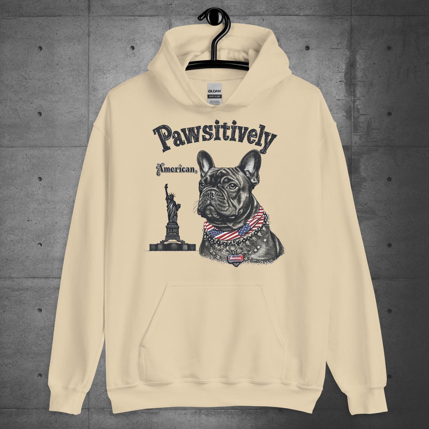 Unisex "Pawsitively American" French Bulldog Hoodie - Frenchie Emporium