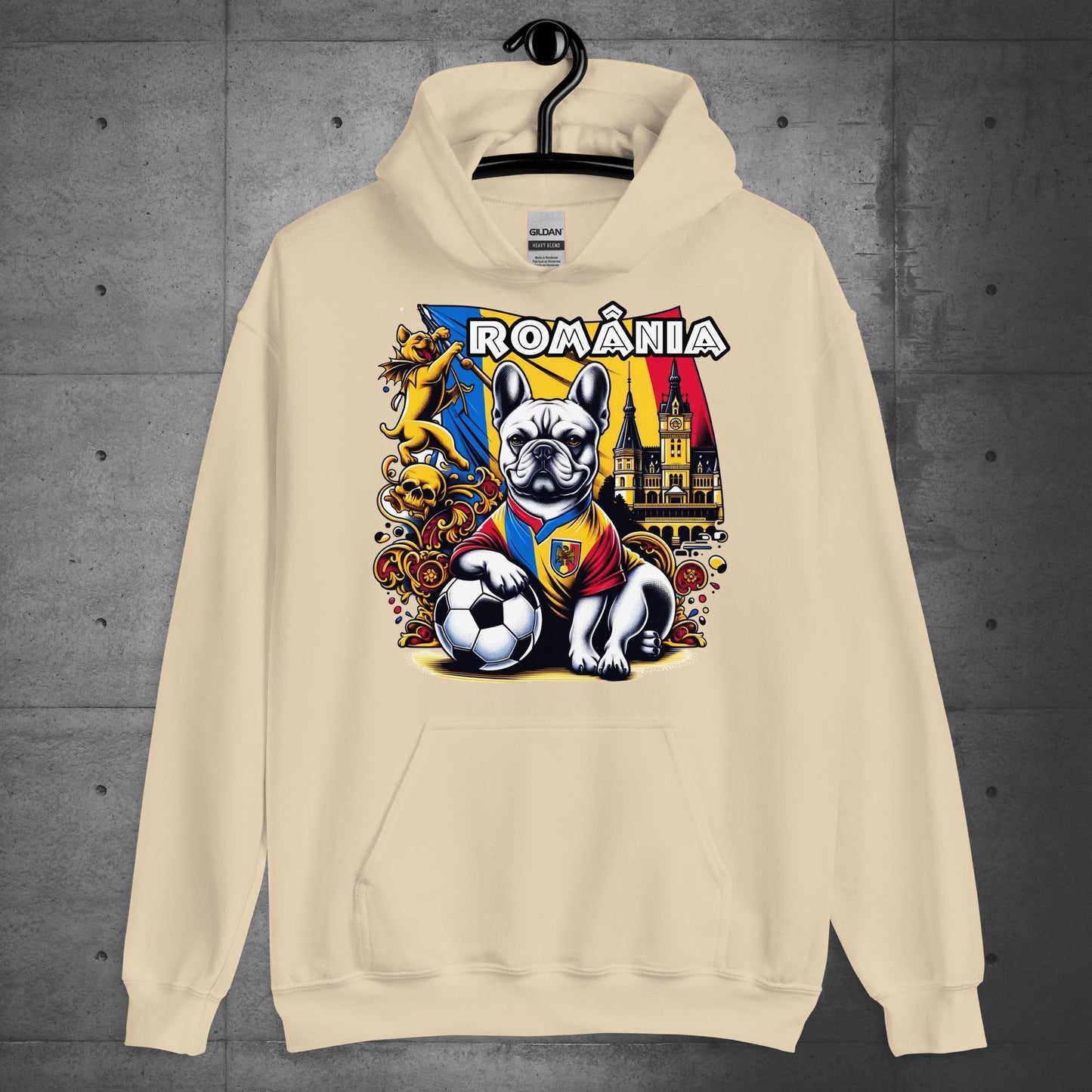 Frenchie Romanian Football Unisex Hoodie - Frenchie Emporium