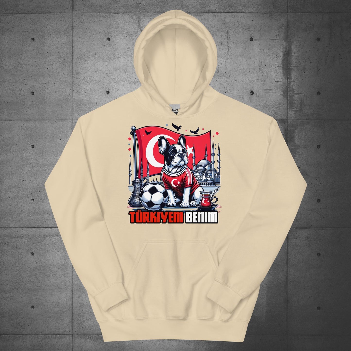 Frenchie Turkey Football Unisex Hoodie - Frenchie Emporium