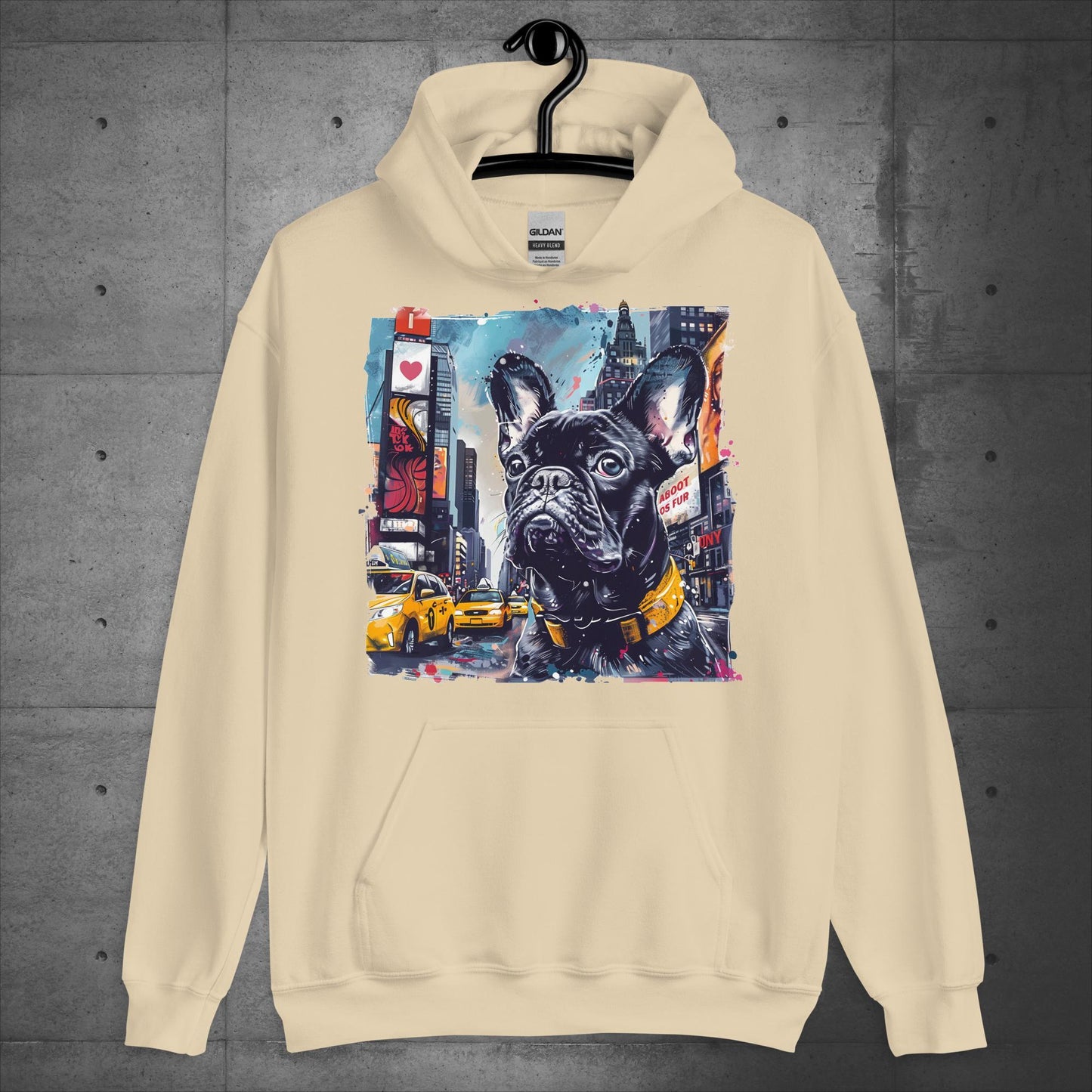 Lively Times Square Frenchie - Unisex Hoodie - Frenchie Emporium