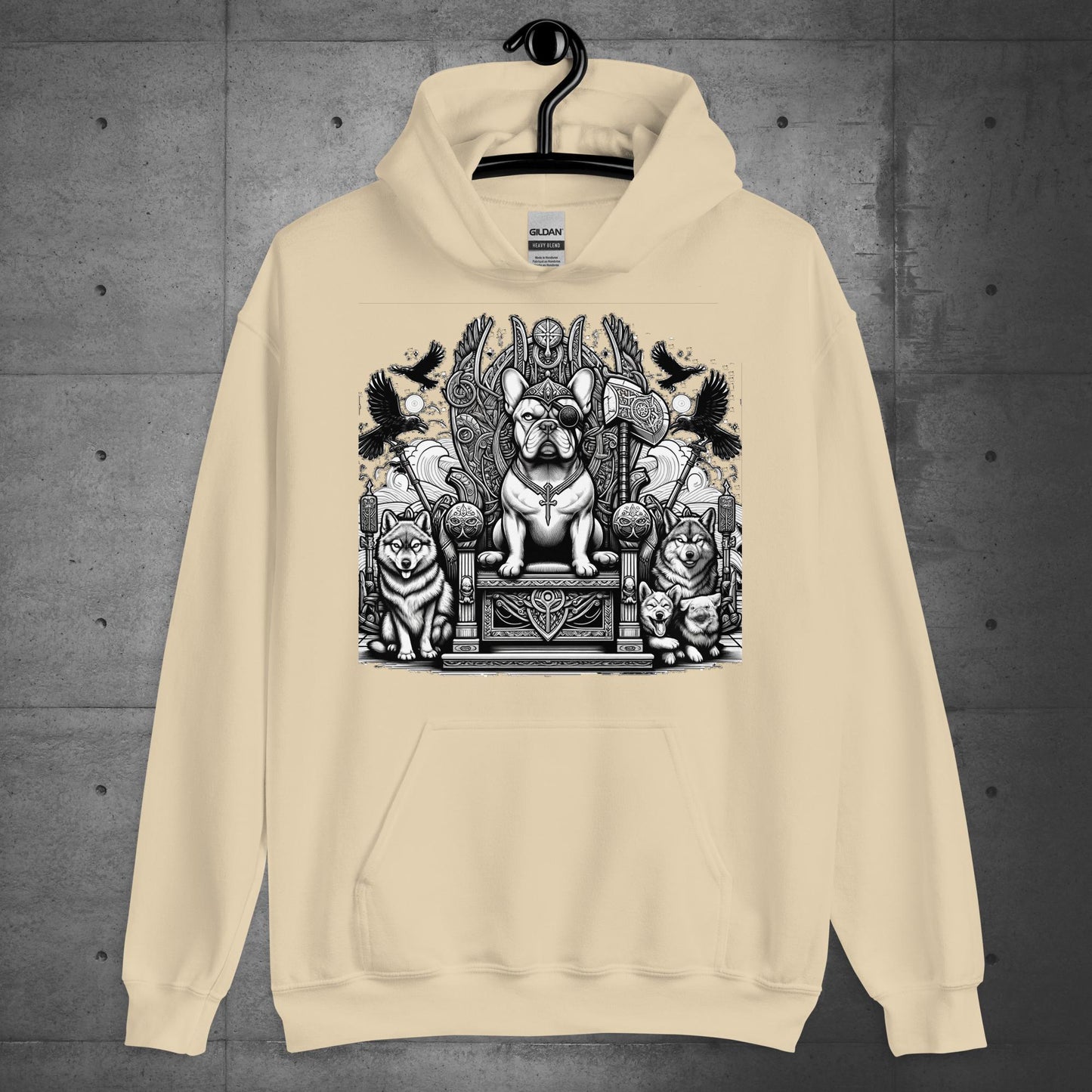 "Throne of Power" Frenchie Unisex Hoodie - Frenchie Emporium