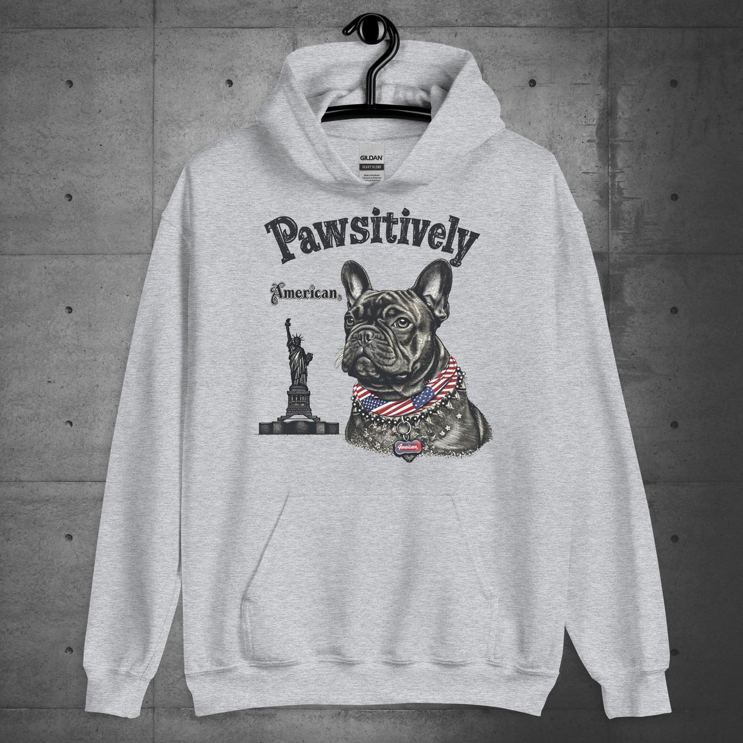 Unisex "Pawsitively American" French Bulldog Hoodie - Frenchie Emporium