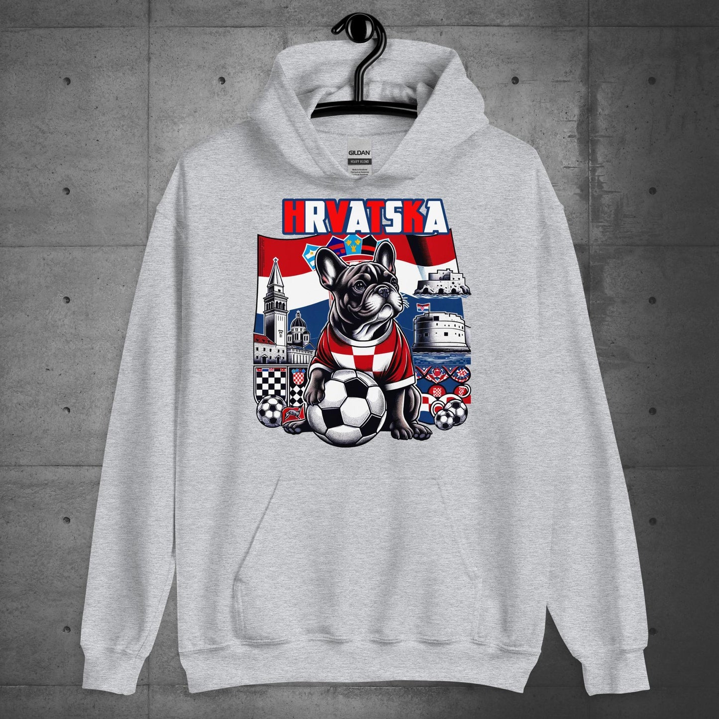 Frenchie Croatia Football Unisex 'Hrvatska" Hoodie - Frenchie Emporium