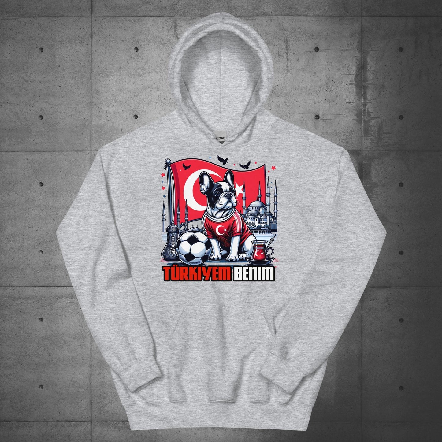 Frenchie Turkey Football Unisex Hoodie - Frenchie Emporium