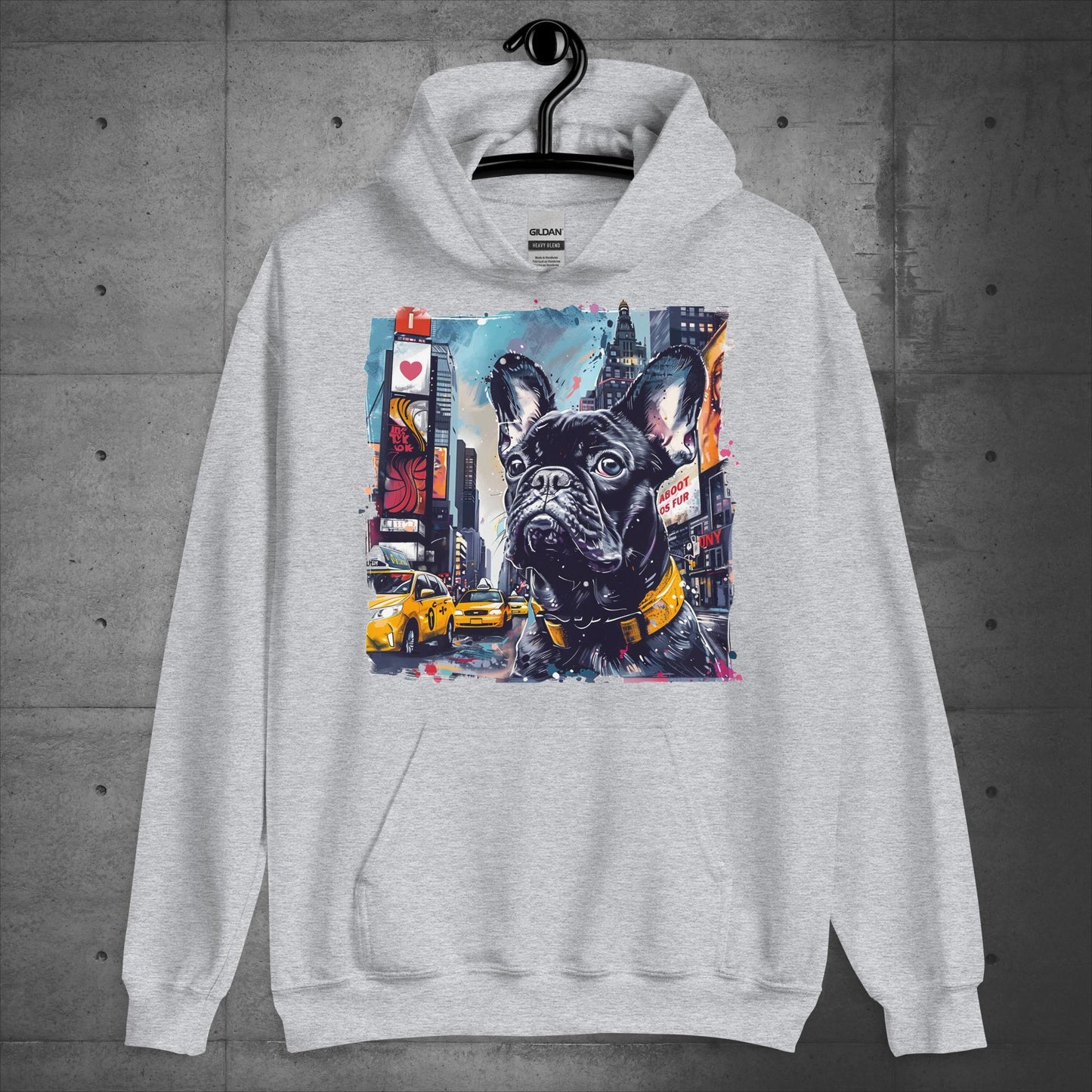 Lively Times Square Frenchie - Unisex Hoodie - Frenchie Emporium