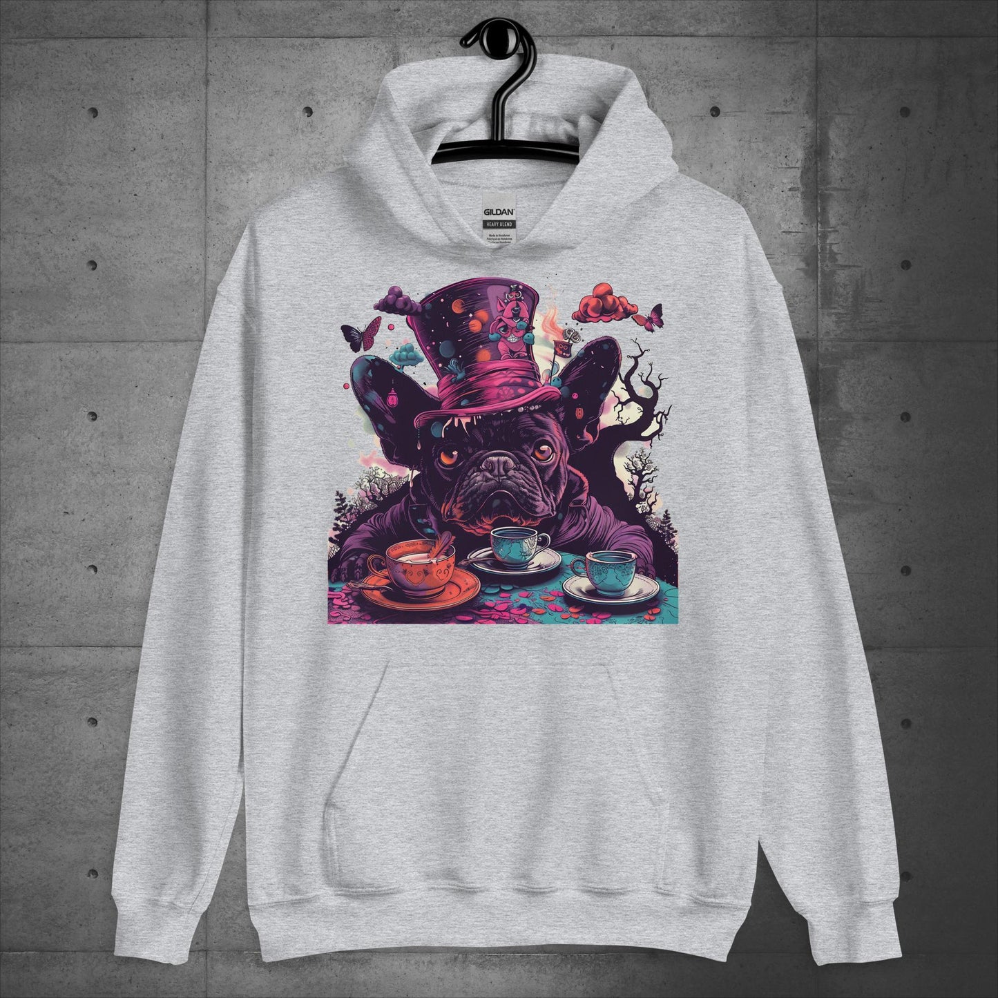 Alice in Wonderland Frenchie Tea Party - Unisex Hoodie - Frenchie Emporium
