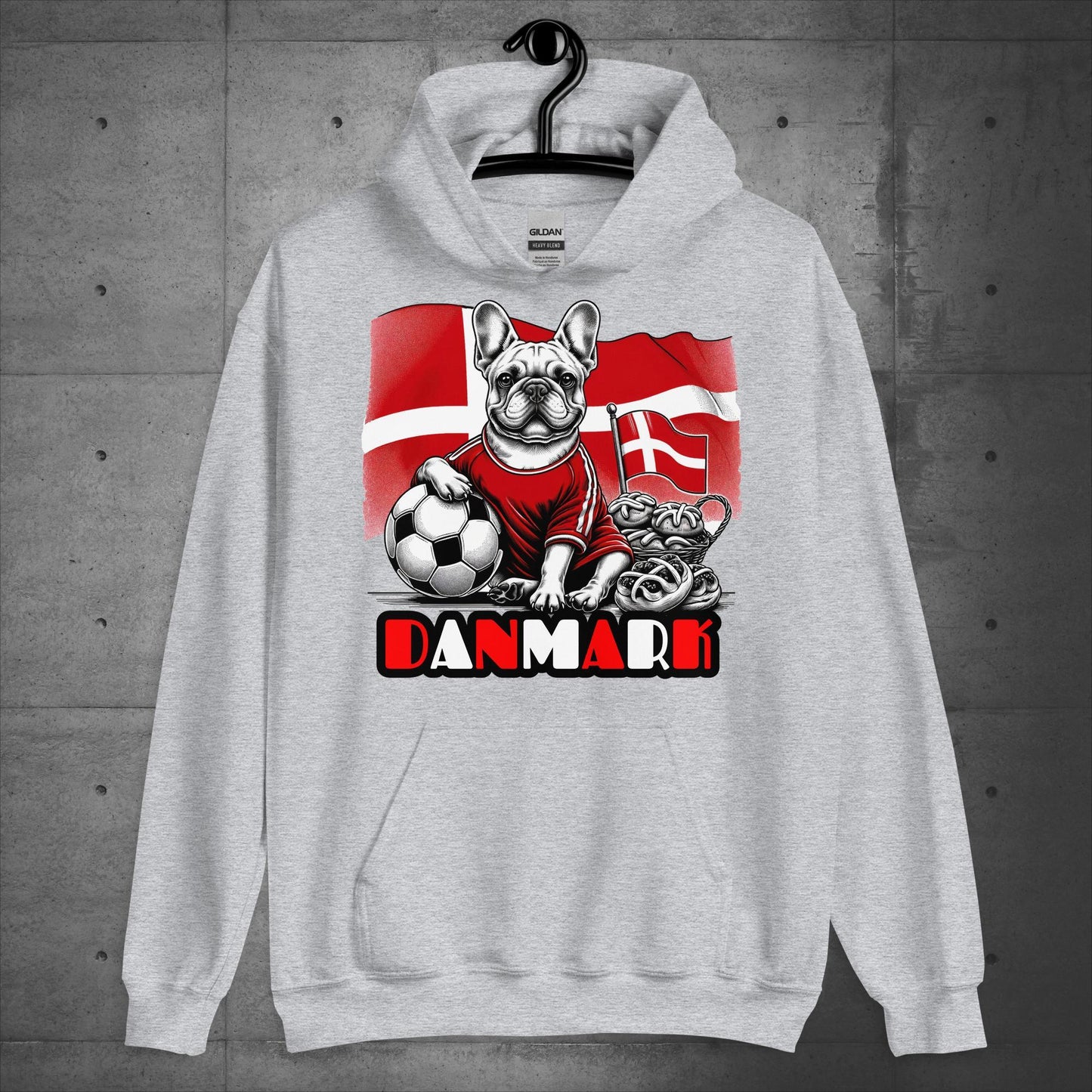 Frenchie Danmark Football Fan - Unisex Hoodie - Frenchie Emporium