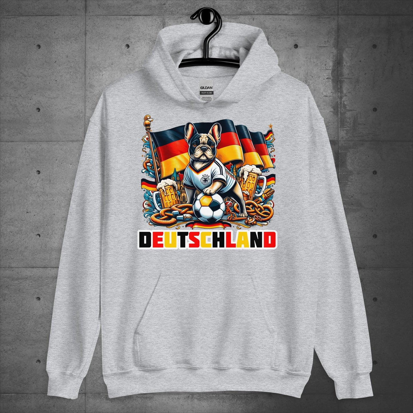 Frenchie Deutschland Football Fan - Unisex Hoodie - Frenchie Emporium