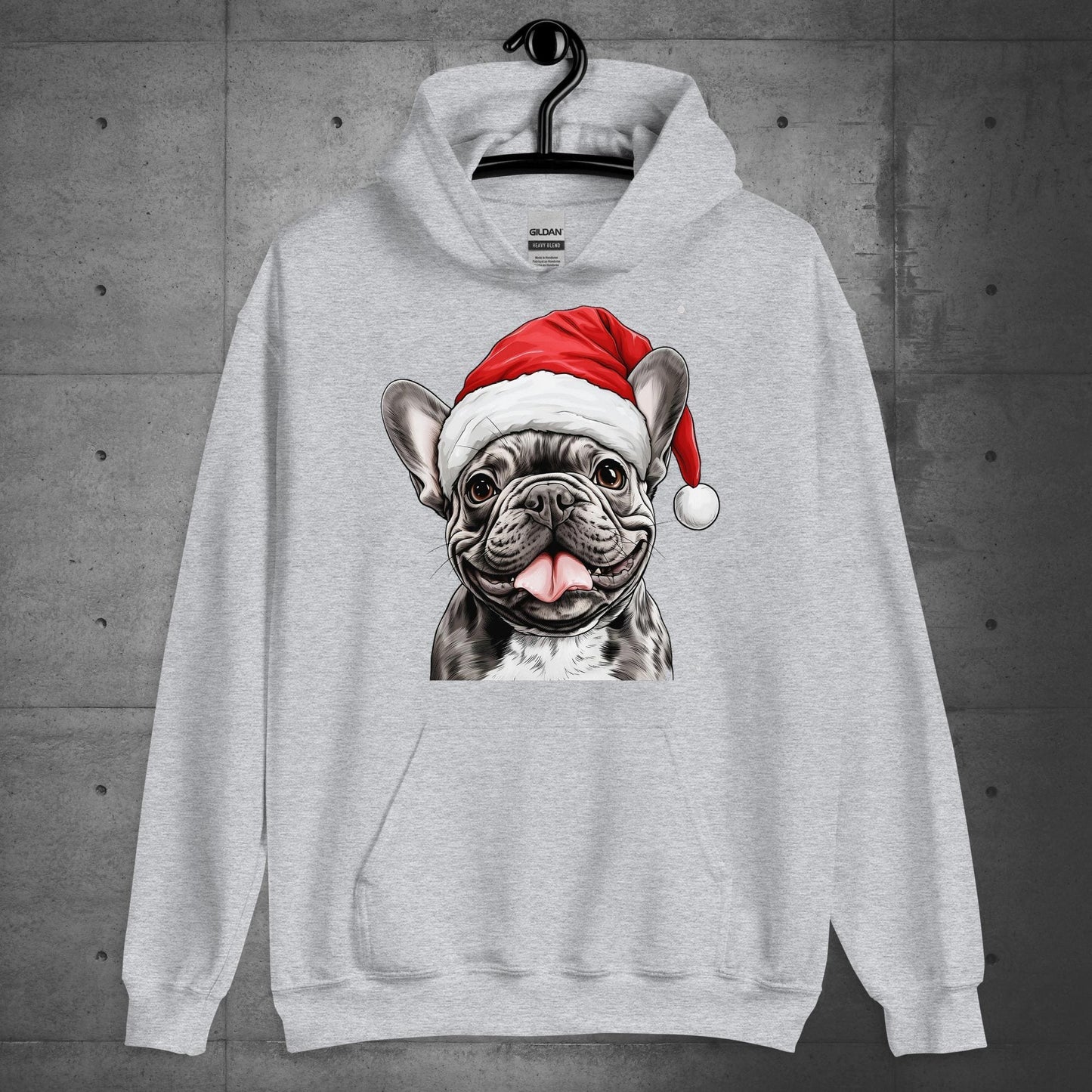 "Santa Paw" French Bulldog - Unisex Christmas Hoodie - Frenchie Emporium