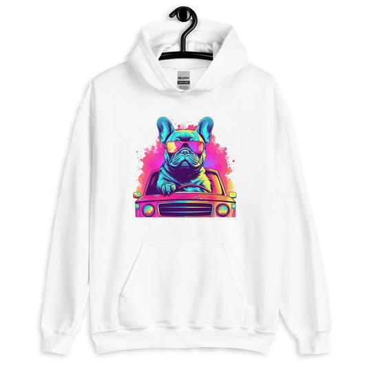 "Cruisin' Canines: French Bulldog on Wheels" - Unisex Hoodie - Frenchie Emporium