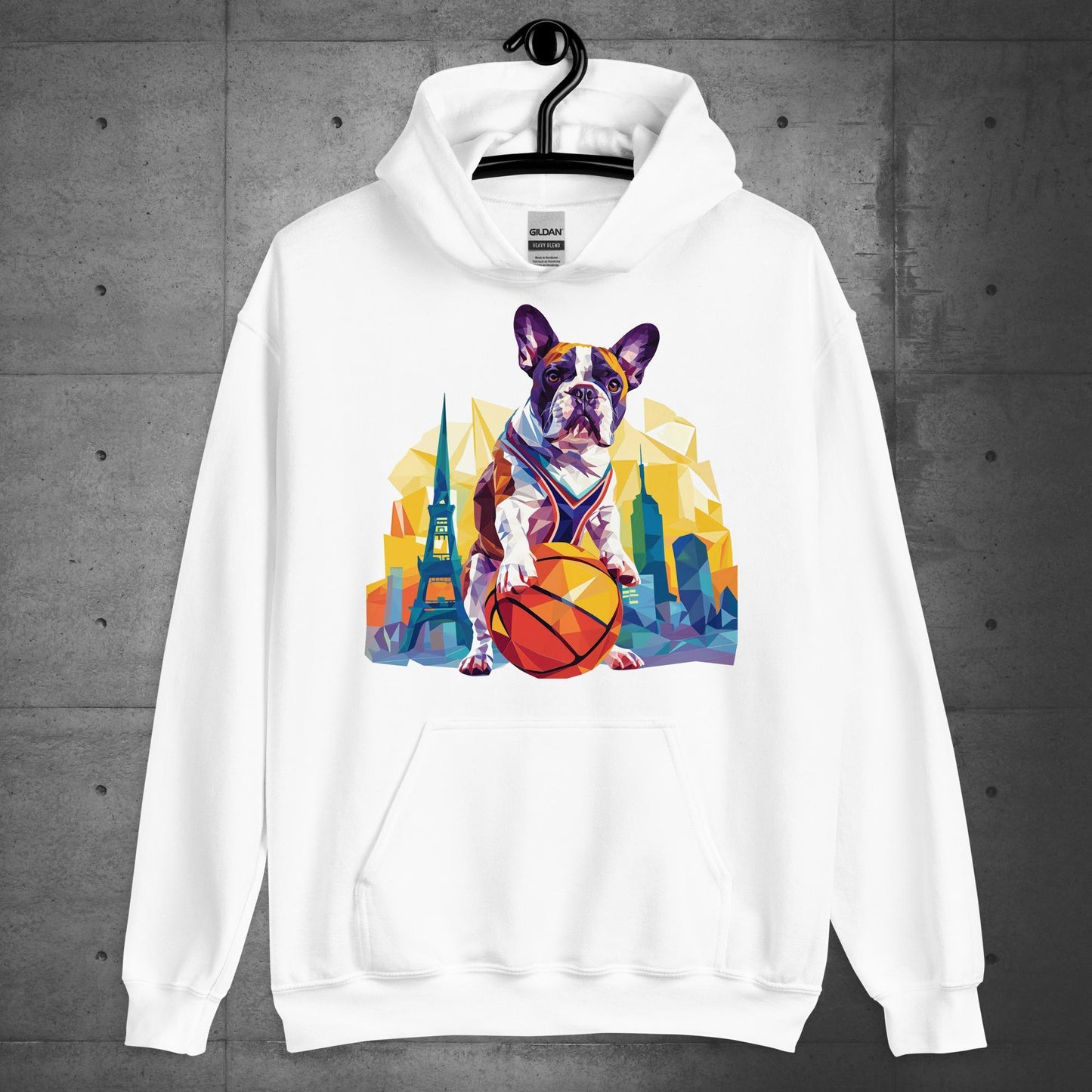Frenchie Hoops Hound in the City Unisex Hoodie - Frenchie Emporium