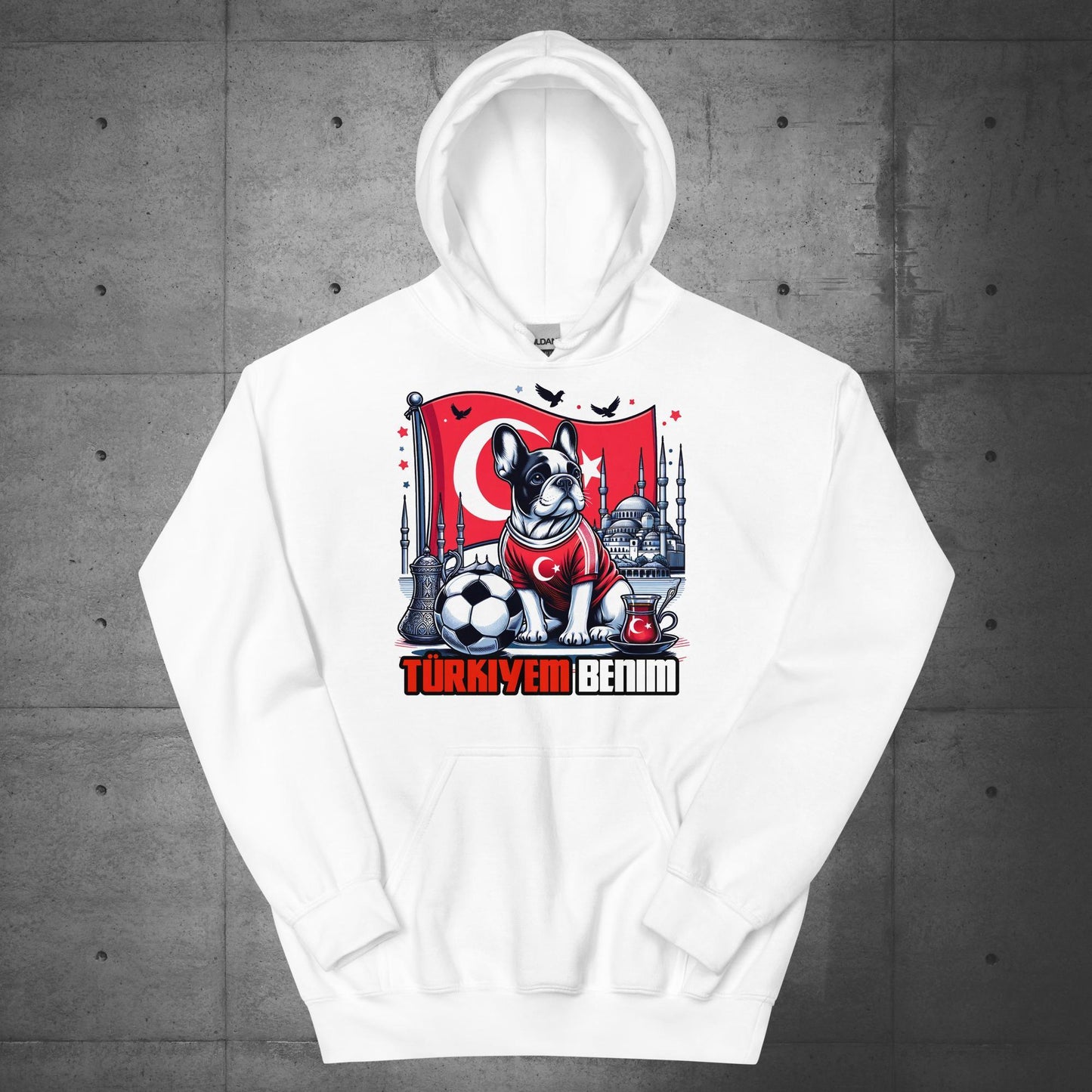Frenchie Turkey Football Unisex Hoodie - Frenchie Emporium