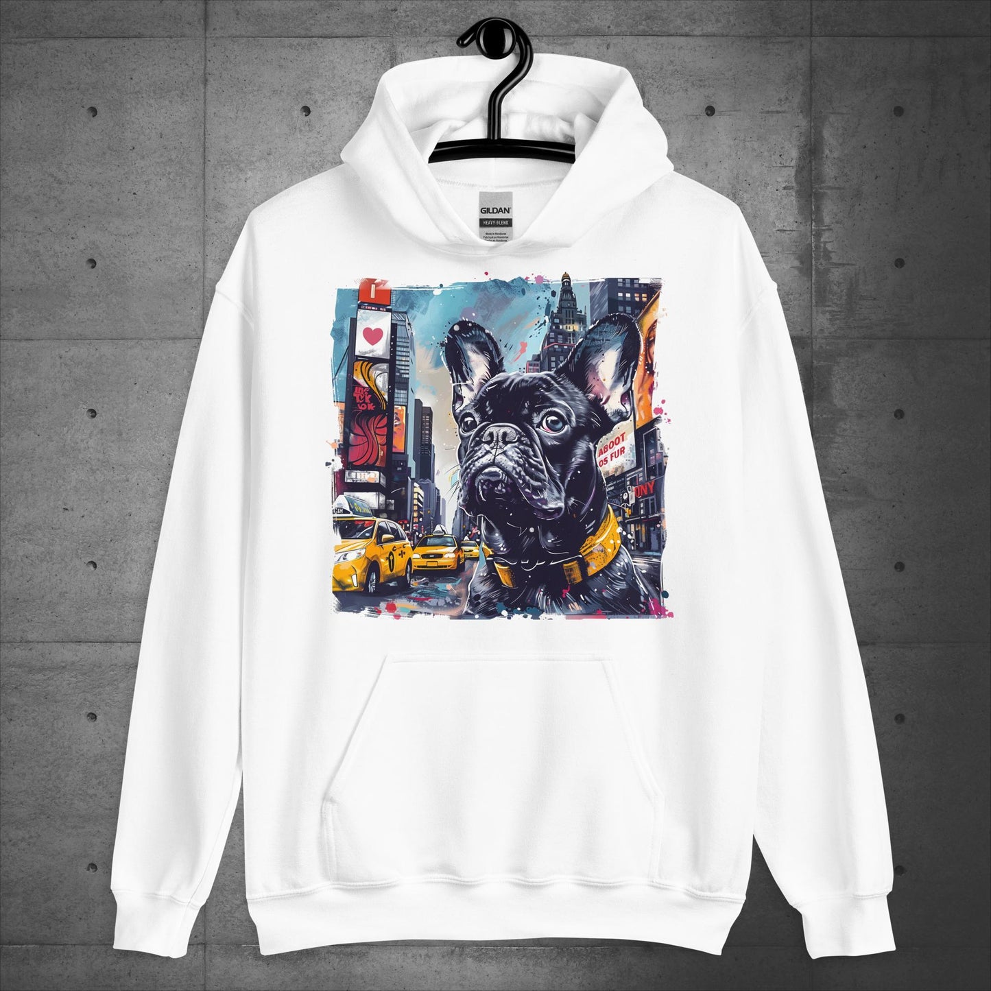 Lively Times Square Frenchie - Unisex Hoodie - Frenchie Emporium