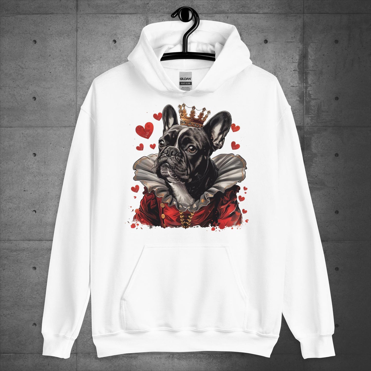 Queen of Hearts Frenchie Alice in Wonderland- Unisex Hoodie - Frenchie Emporium