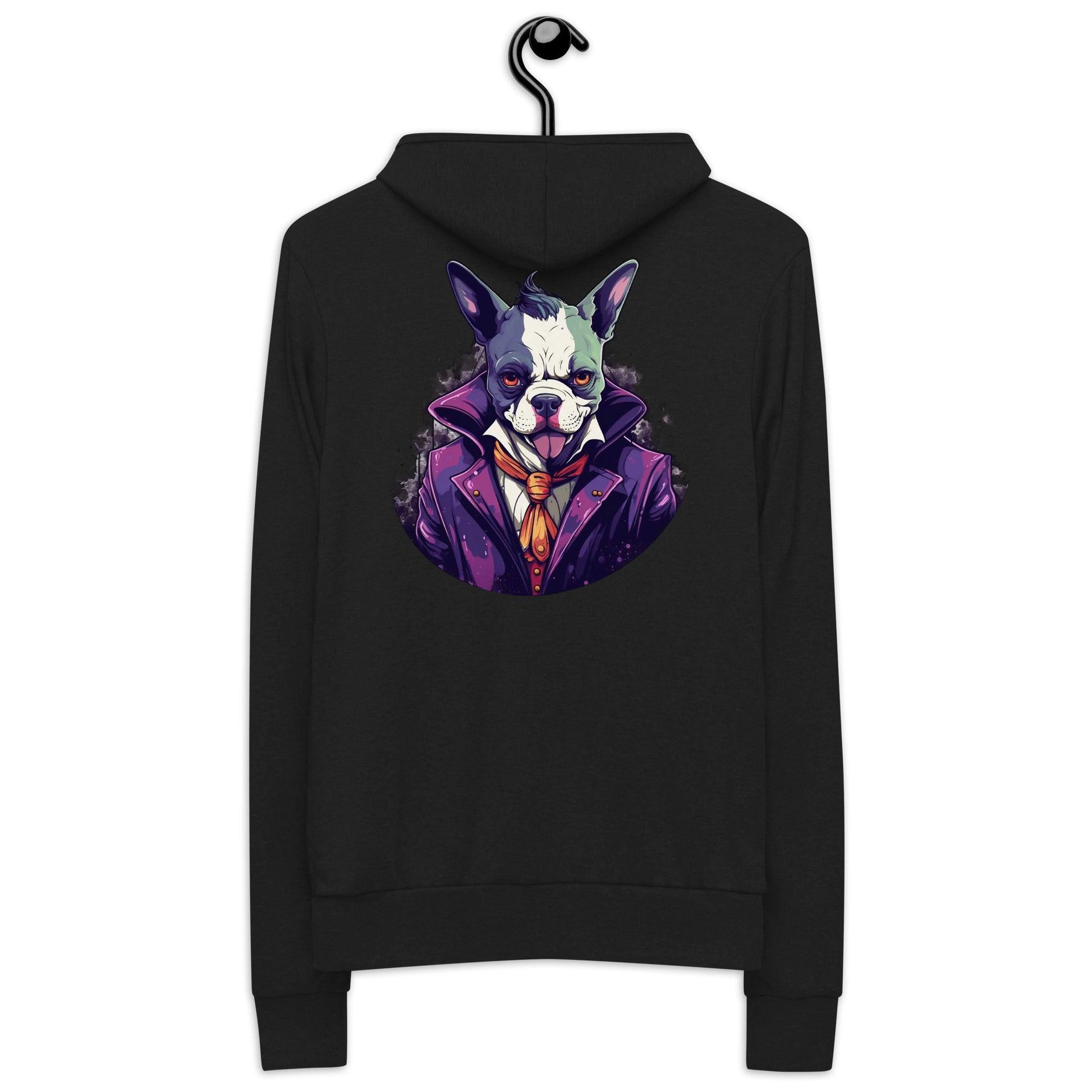 Frenchie Joker Villainous Unisex Zip Hoodie - black - Frenchie Emporium