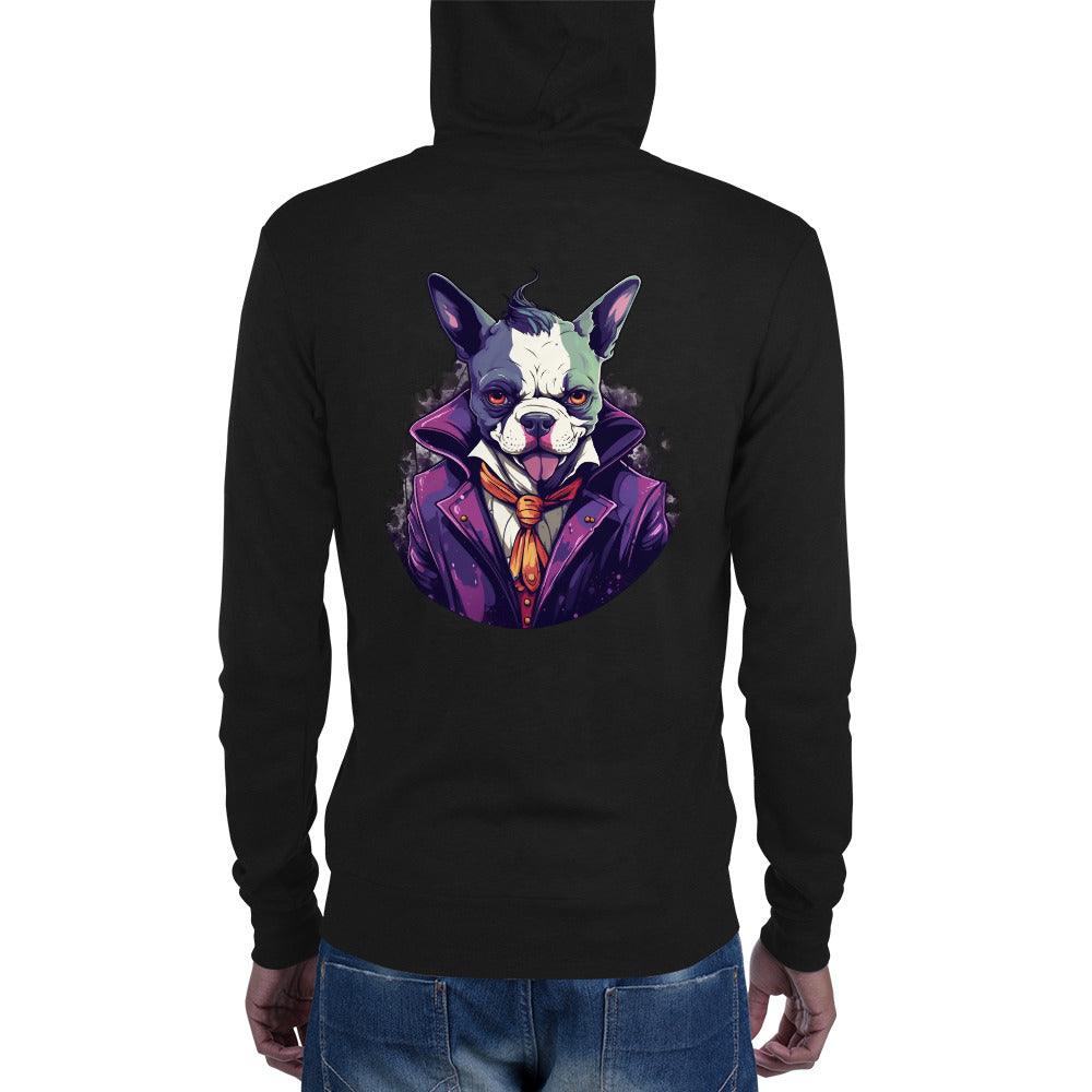 Frenchie Joker Villainous Unisex Zip Hoodie - black - Frenchie Emporium