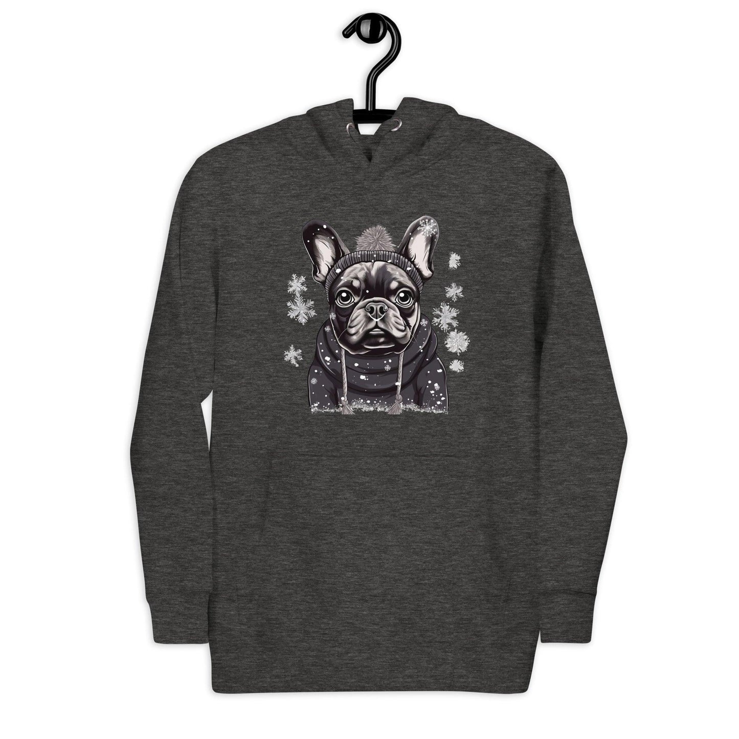"Snowflake Serenity Frenchie" - Unisex Hoodie - Frenchie Emporium