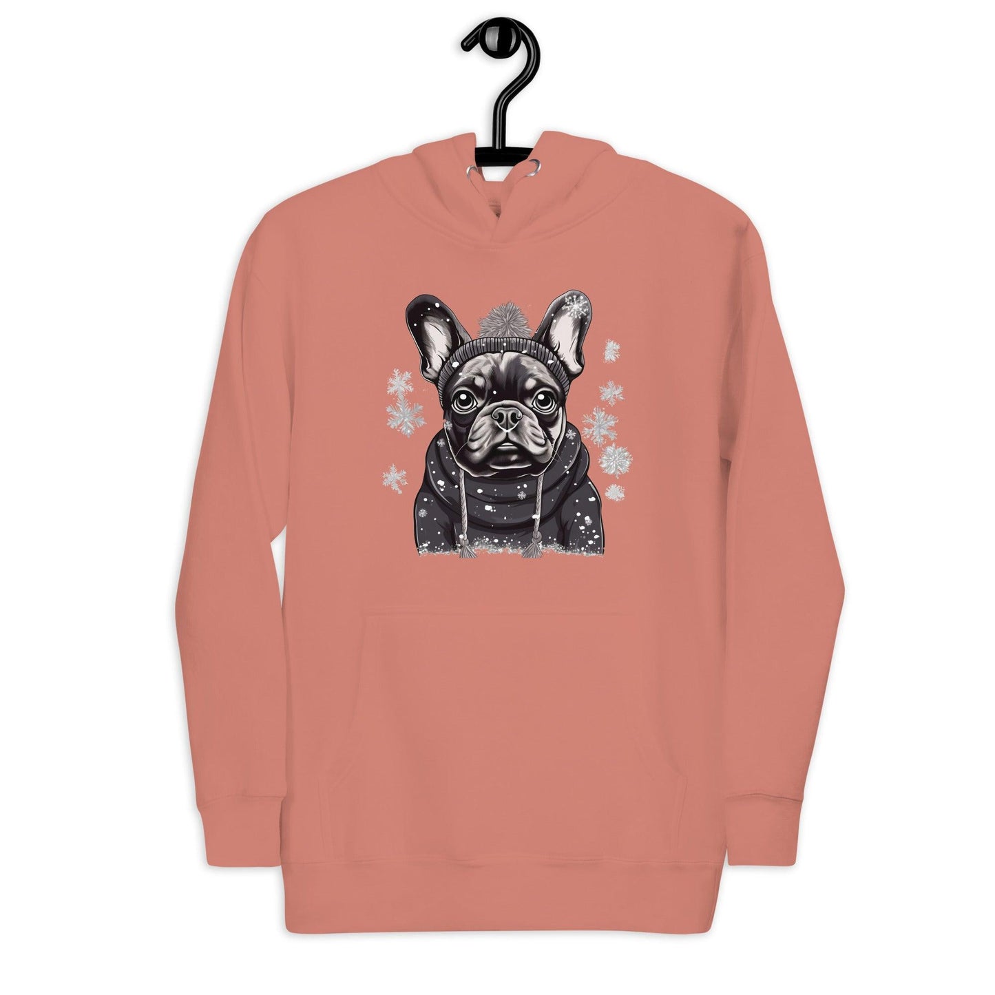 "Snowflake Serenity Frenchie" - Unisex Hoodie - Frenchie Emporium