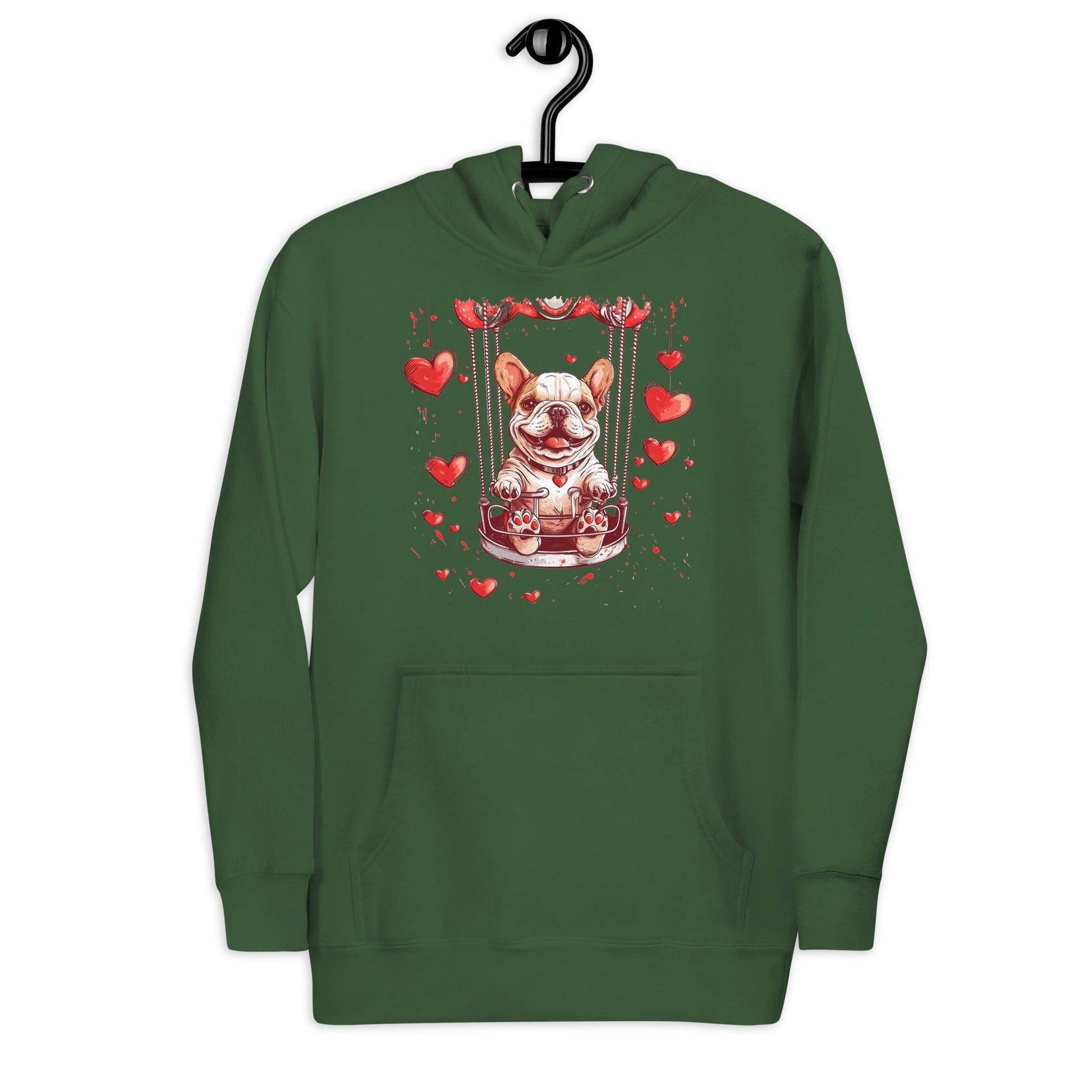 "Swinging Hearts" Unisex Hoodie - Frenchie Emporium