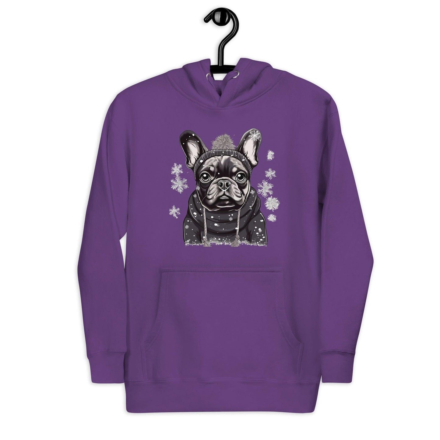 "Snowflake Serenity Frenchie" - Unisex Hoodie - Frenchie Emporium