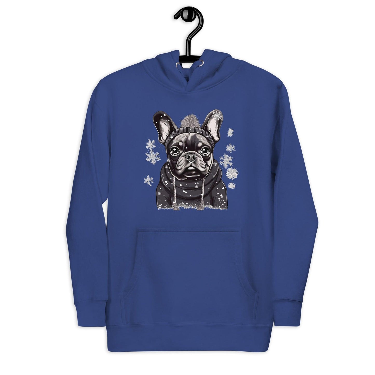 "Snowflake Serenity Frenchie" - Unisex Hoodie - Frenchie Emporium