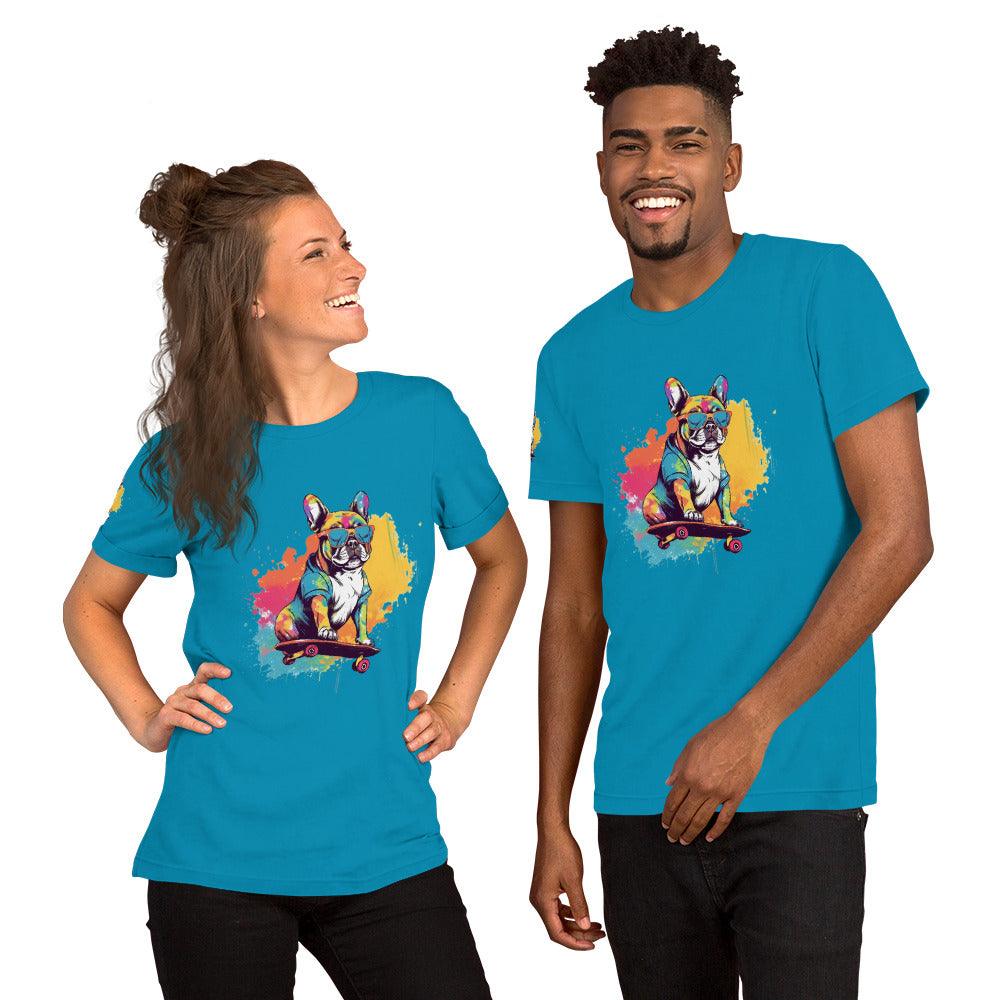 Skateboard Frenchie Unisex T-shirt - Frenchie Emporium