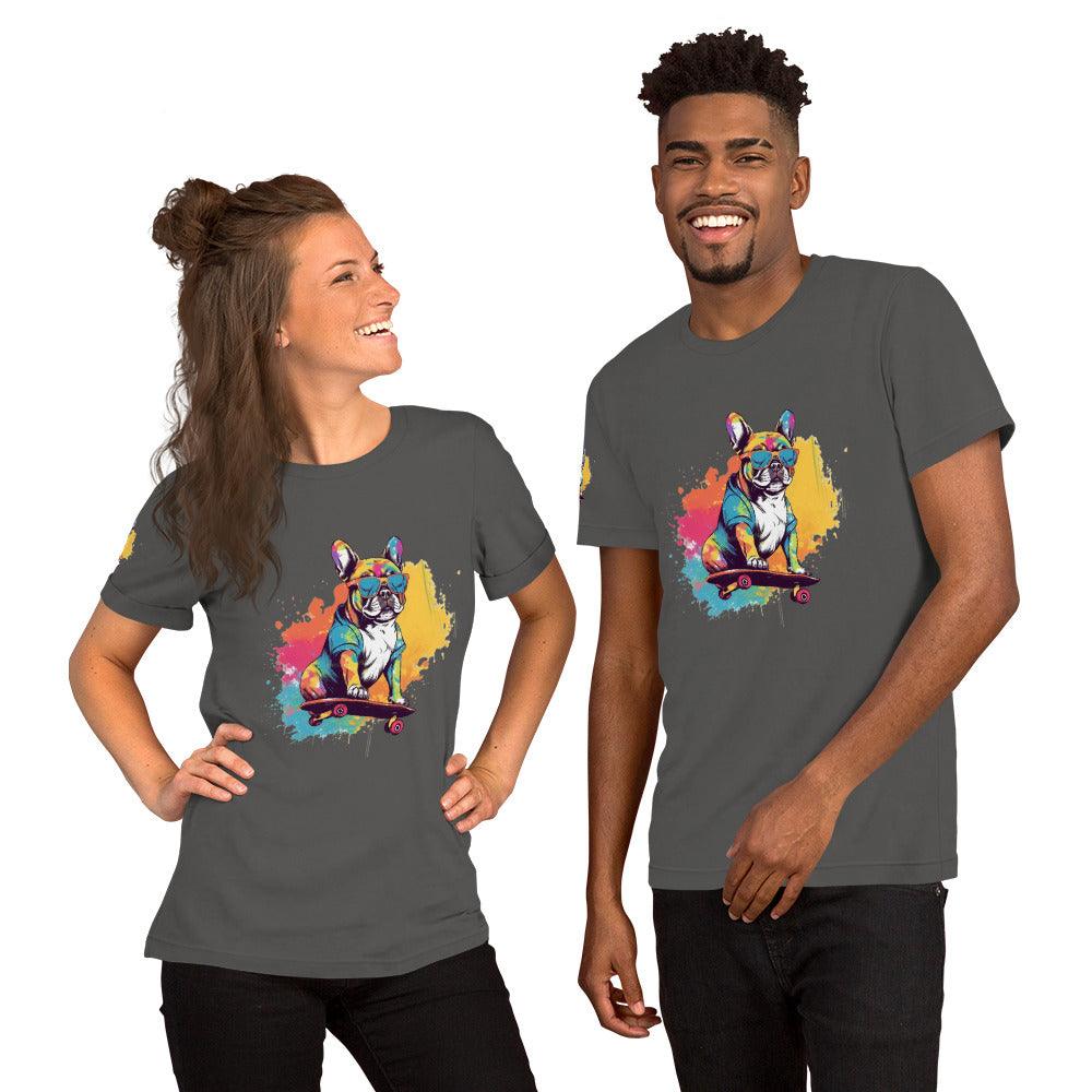 Skateboard Frenchie Unisex T-shirt - Frenchie Emporium
